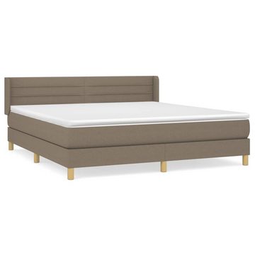 vidaXL Bettgestell Boxspringbett mit Matratze Taupe 160x200 cm Stoff Bett Bettgestell