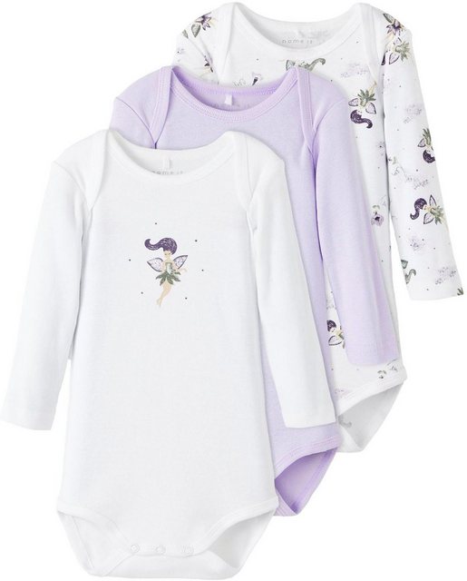 Name It Langarmbody »NBFBODY 3P LS ORCHID PETAL FAIRY« (Packung, 3 tlg)  - Onlineshop Otto