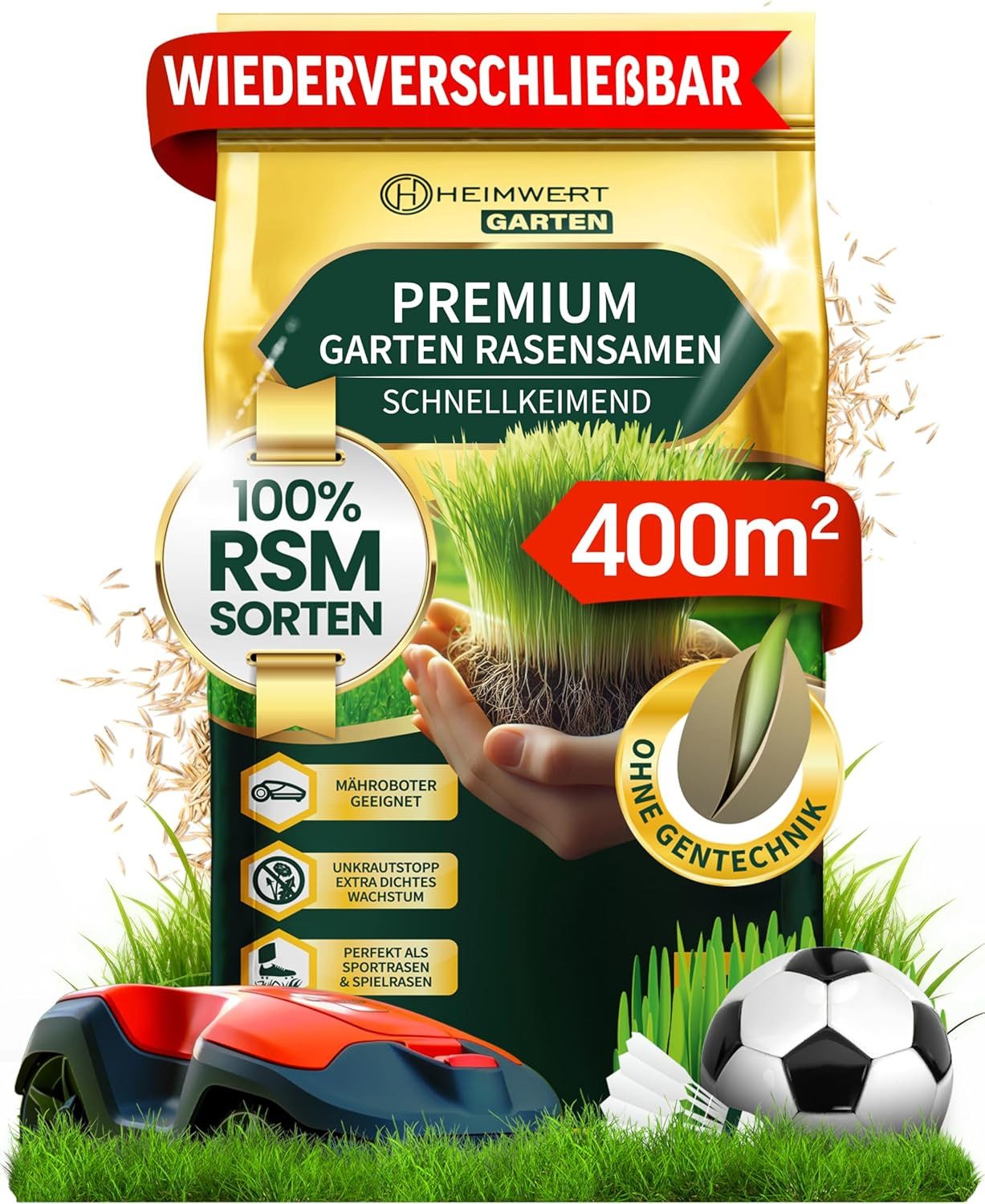 Rasensamen schnellkeimend Sommer Turbo - Premium Grassamen 1/3/5/10 kg
