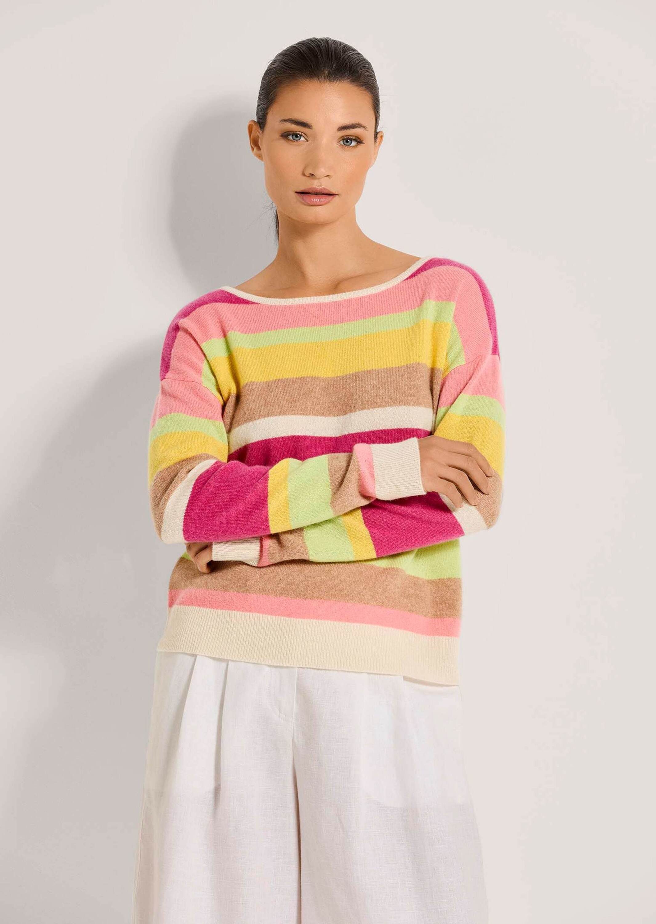 Strickpullover Kaschmir-Pullover mit Streifen