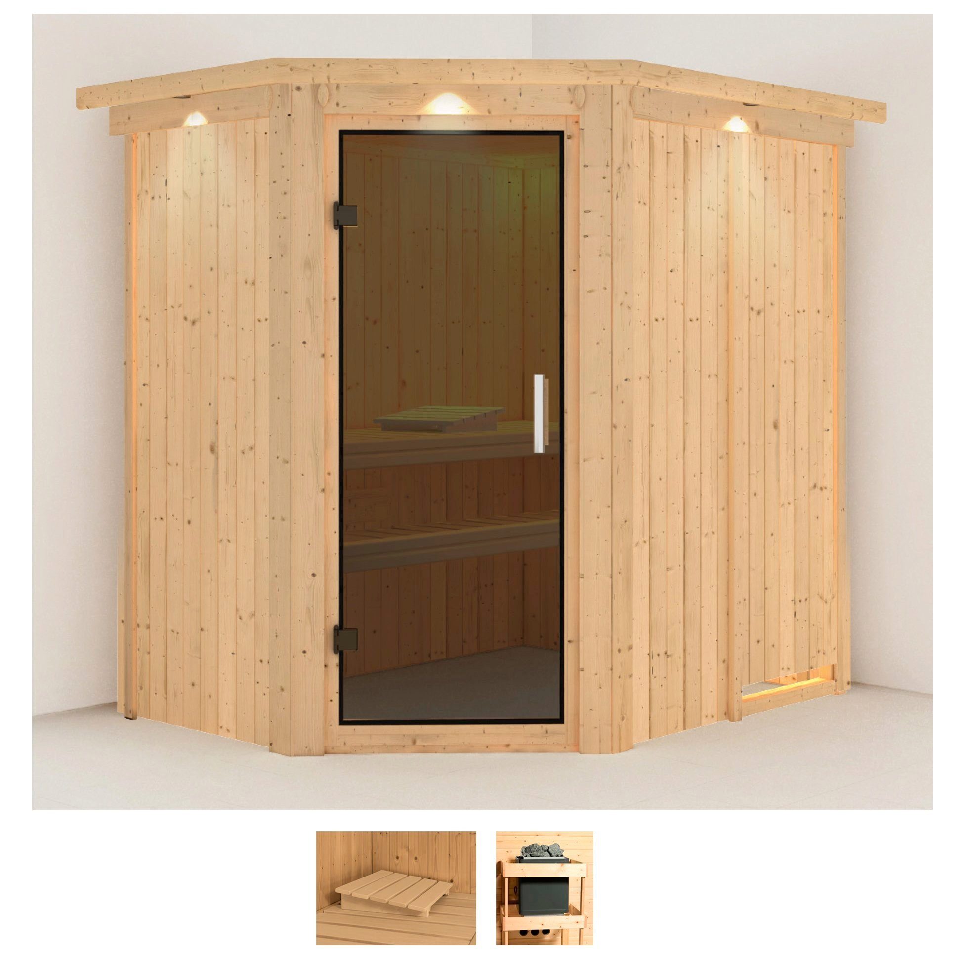 Karibu Sauna Swantje, BxTxH: 165 x 210 x 202 cm, 68 mm, (Set) ohne Ofen