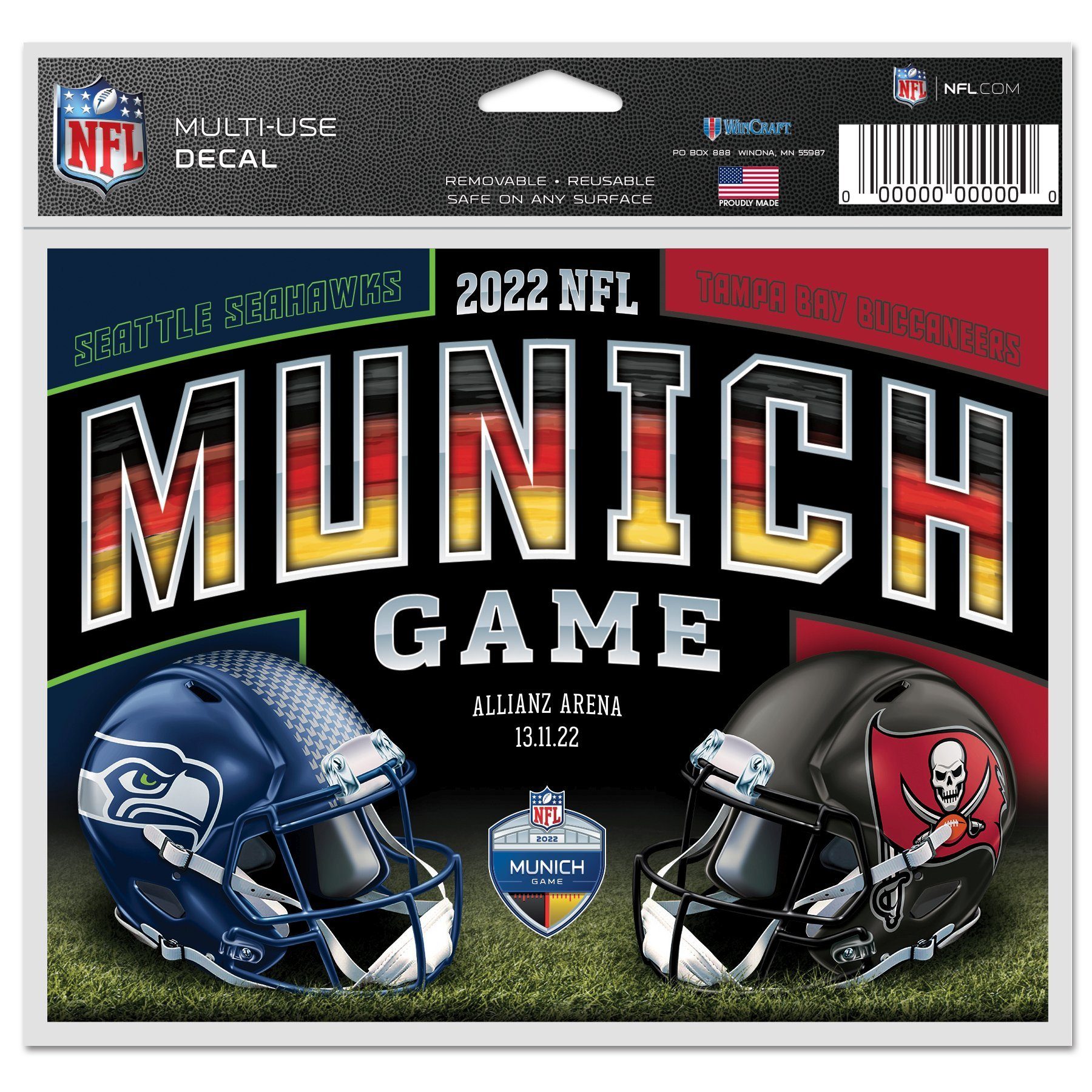 WinCraft Wanddekoobjekt NFL Duell Aufkleber 20x12cm Buccaneers Seahawks