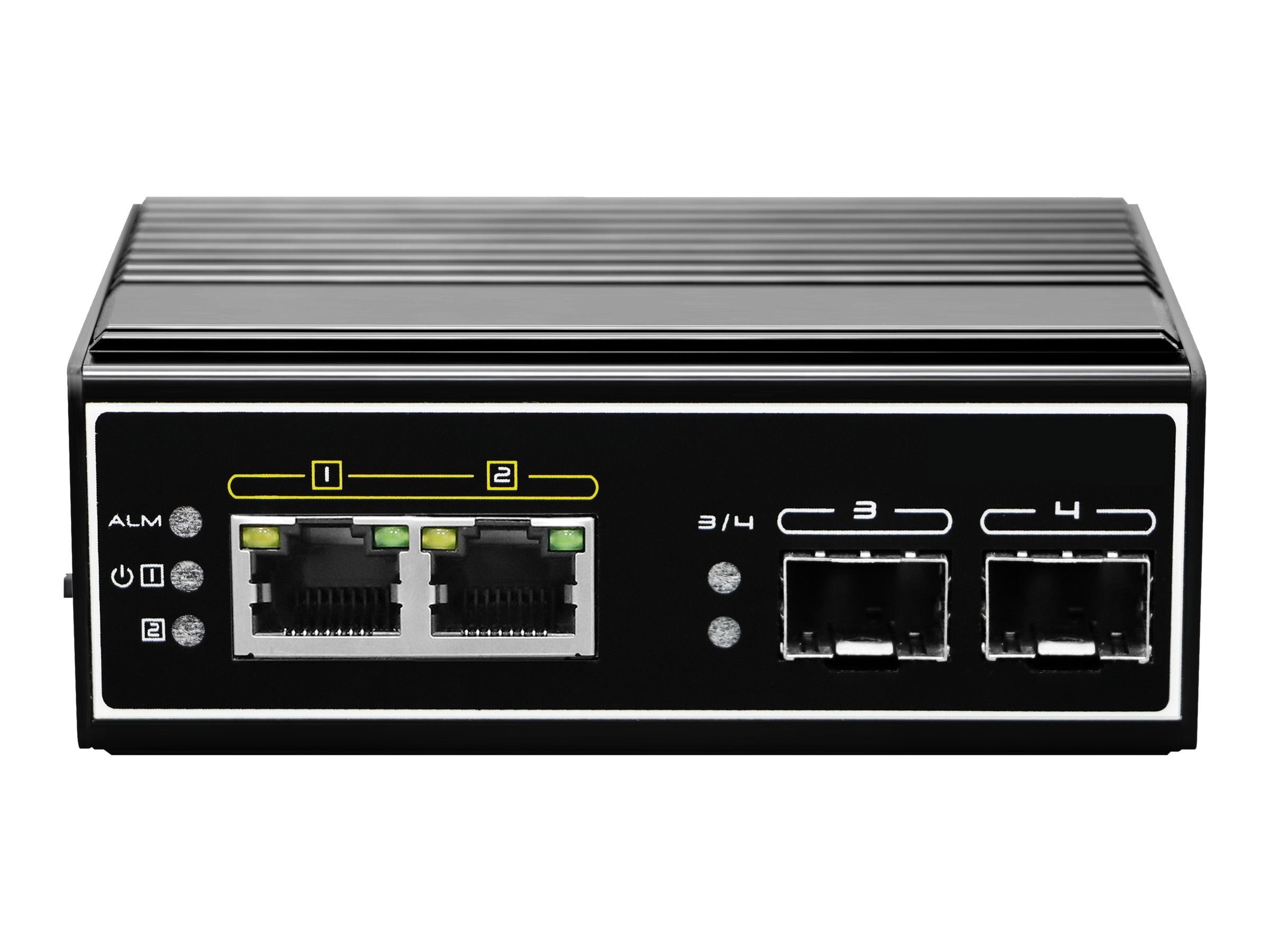 LEVELONE Switch 4 Port Gigabit PoE DIN-Rail,-40°C to 75°C Netzwerk-Switch