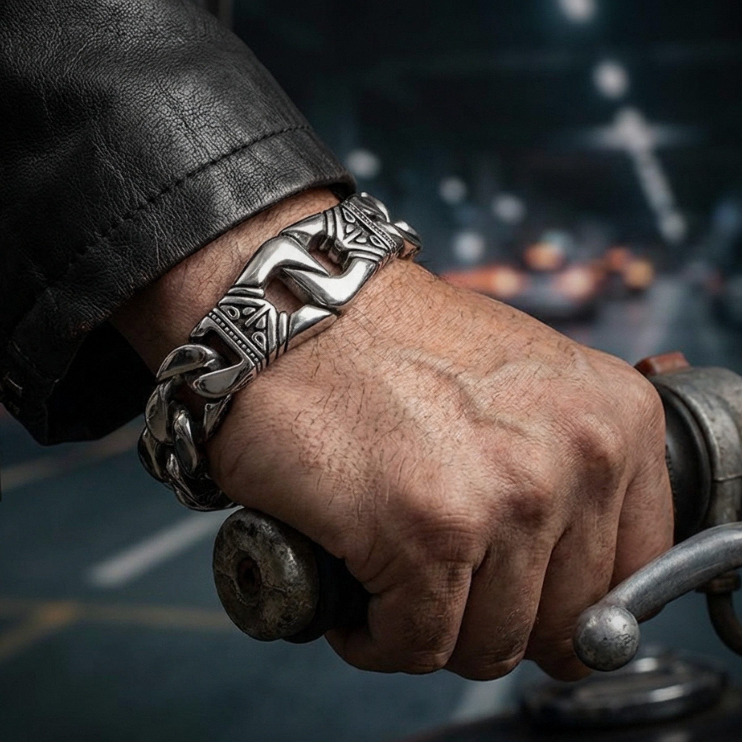 UNIQAL.de Edelstahlarmband Panzerarmband Herren "SILVER SKULL" Edelstahlarm günstig online kaufen