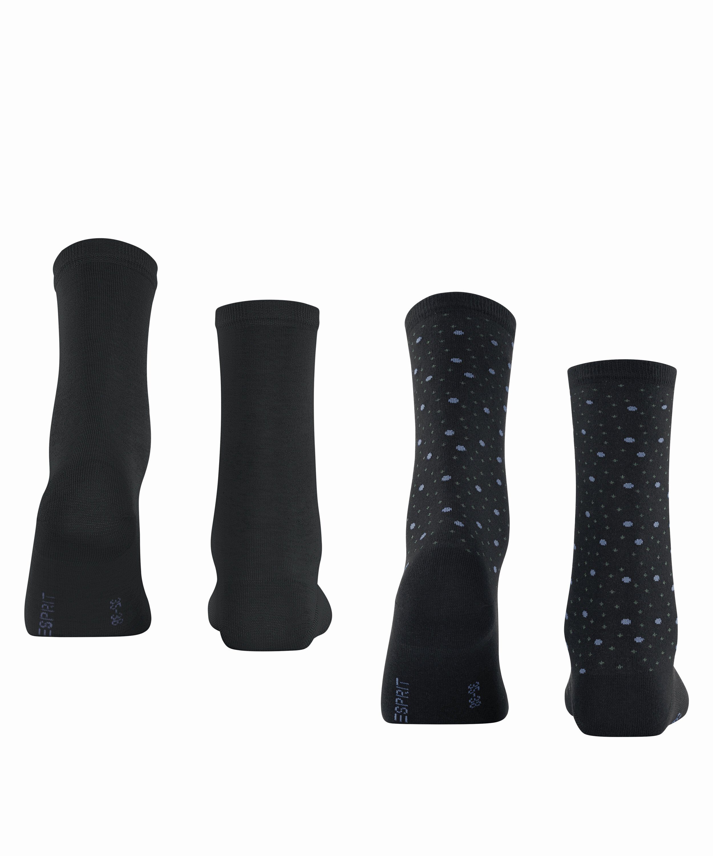 Socken Playful Dot Esprit black (3000) 2-Pack (2-Paar)