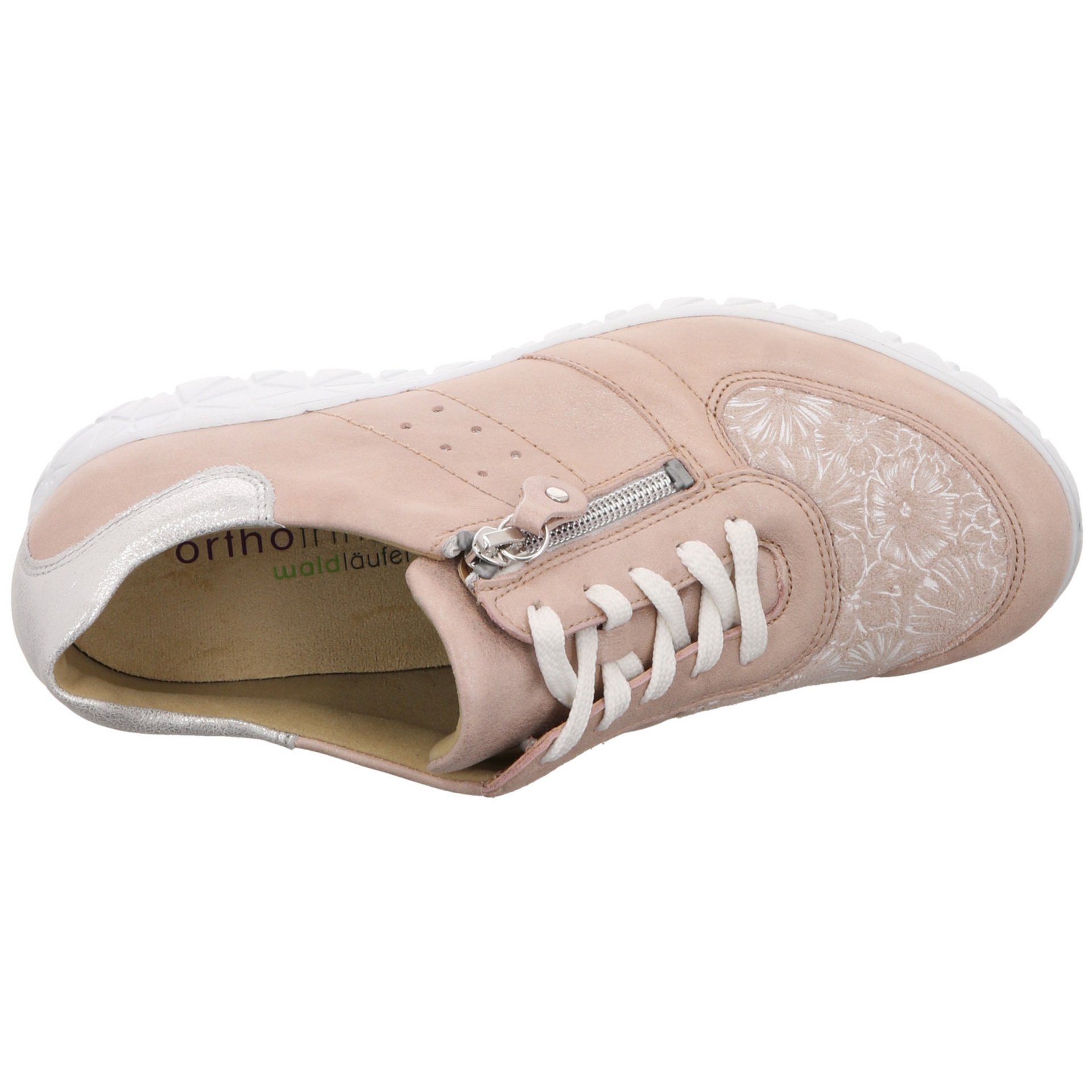 Havy apricot/rosa Schnürschuh Damen Waldläufer Schnürhalbschuhe Schnürschuh Lederkombination