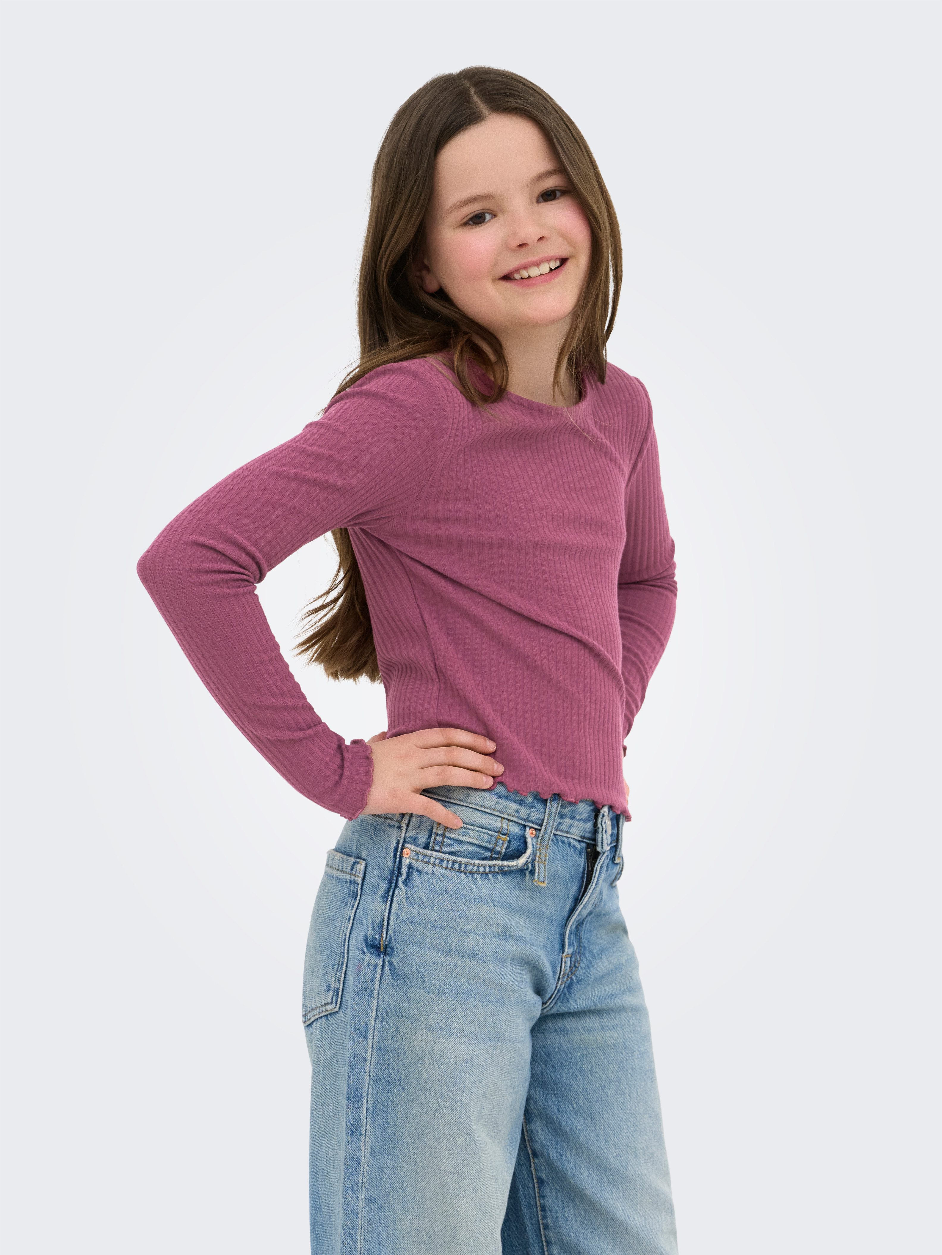 KIDS ONLY Langarmshirt KOGNELLA L/S O-NECK TOP JRS NOOS Materialmix