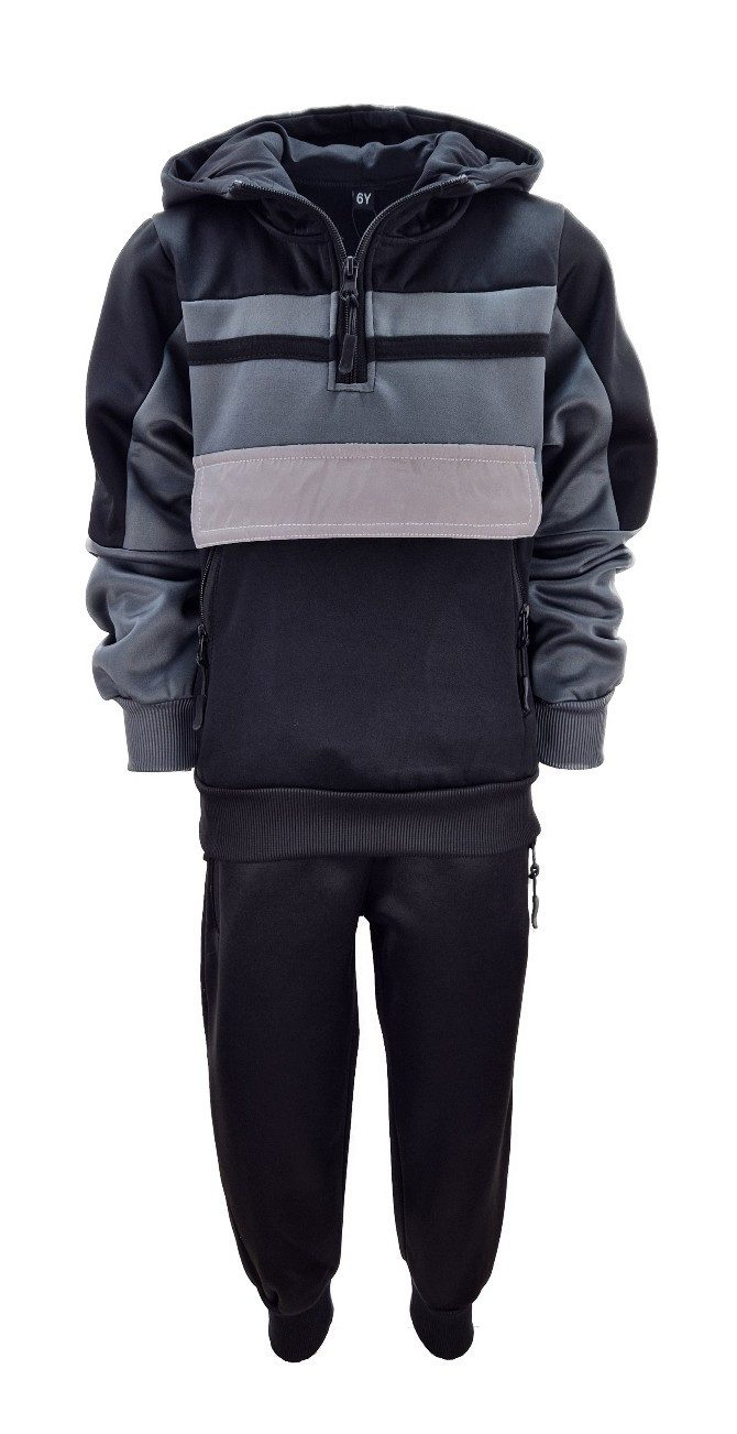 Hessis Jogginganzug Jungen und Mädchen Trainingsanzug, Freizeitanzug, JF558 (Set, 2-tlg., Pullover mit Reißverschluss und Jogginghose)