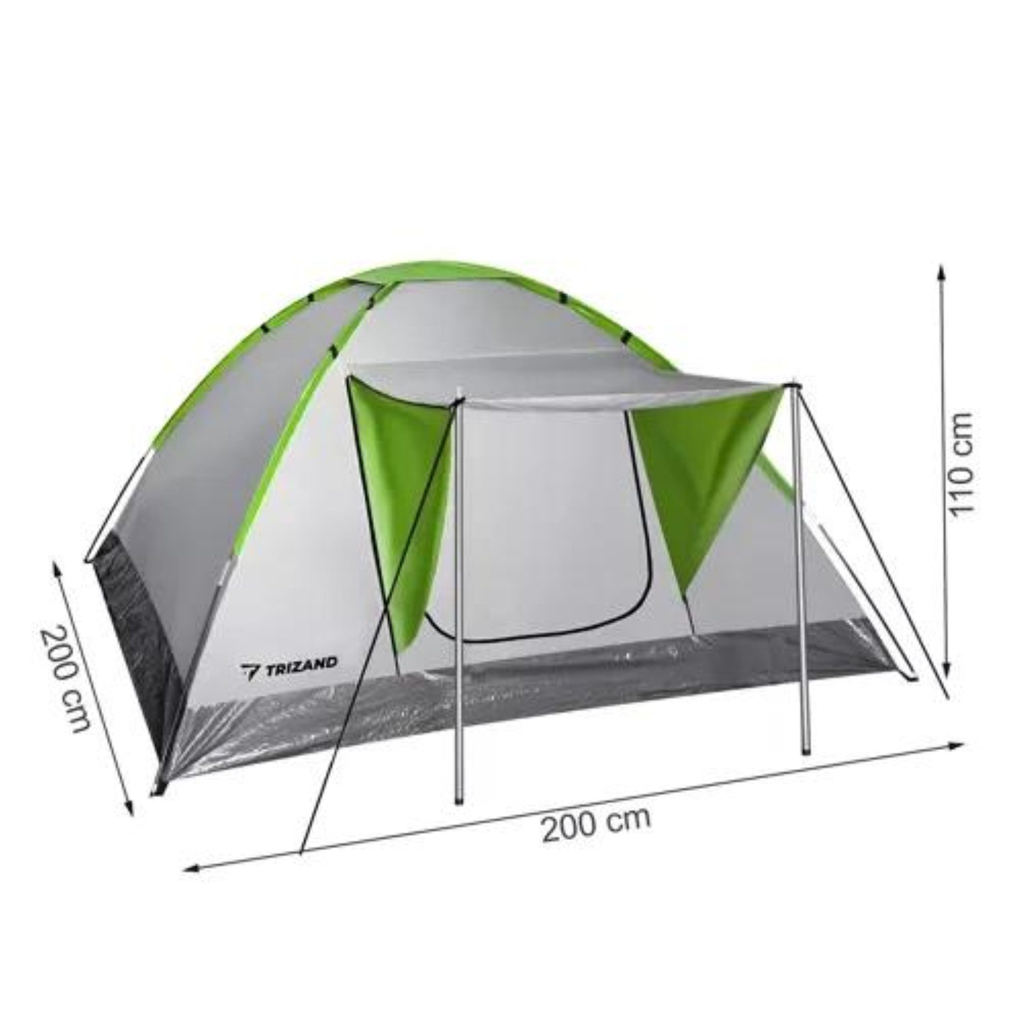 Trizand Kuppelzelt 4-Personen-Touristenzelt Montana, Iglu-Zelt, wasserdicht, leicht, Personen: 4 (Touristenzelt für Familien und Outdoor-Aktivitäten, Komplettes 4-Personen-Zelt mit Vordach und Zubehör), Leicht, kompakt, schnell aufbaubar, wetterfest, für 4 Personen
