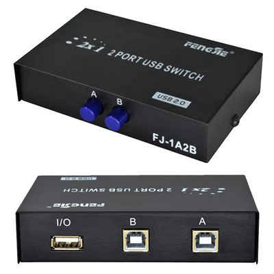 Bolwins I43C USB 2.0 Switch 2in zu 1out Umschalter Drucker Scanner Kartenleser USB-Adapter