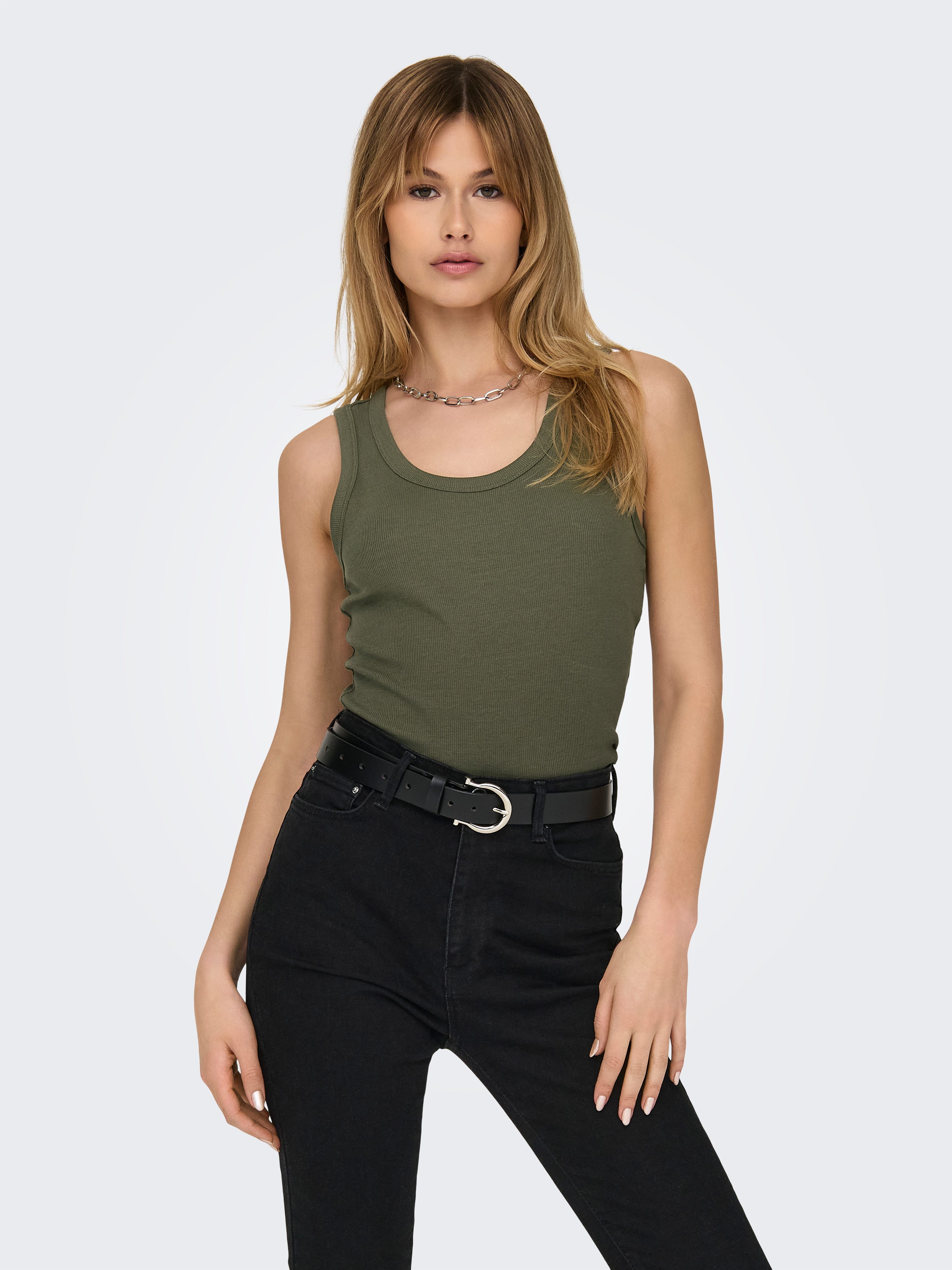 ONLY Tanktop ONLEASY S/L TANK TOP JRS 2 PACK (Packung, 2-tlg) Baumwollmisch günstig online kaufen