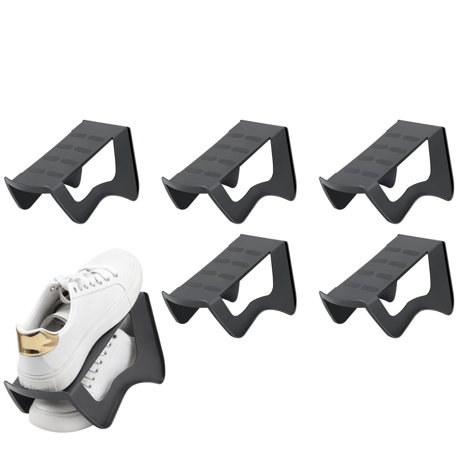 FOUORTUNATE-BEE Schuhstapler Schuhstapler Platzsparend, Doppelschicht Schuhsortierer, ür Schrank & Schuhschrank passt zu Turnschuhen, Sandalen uvm