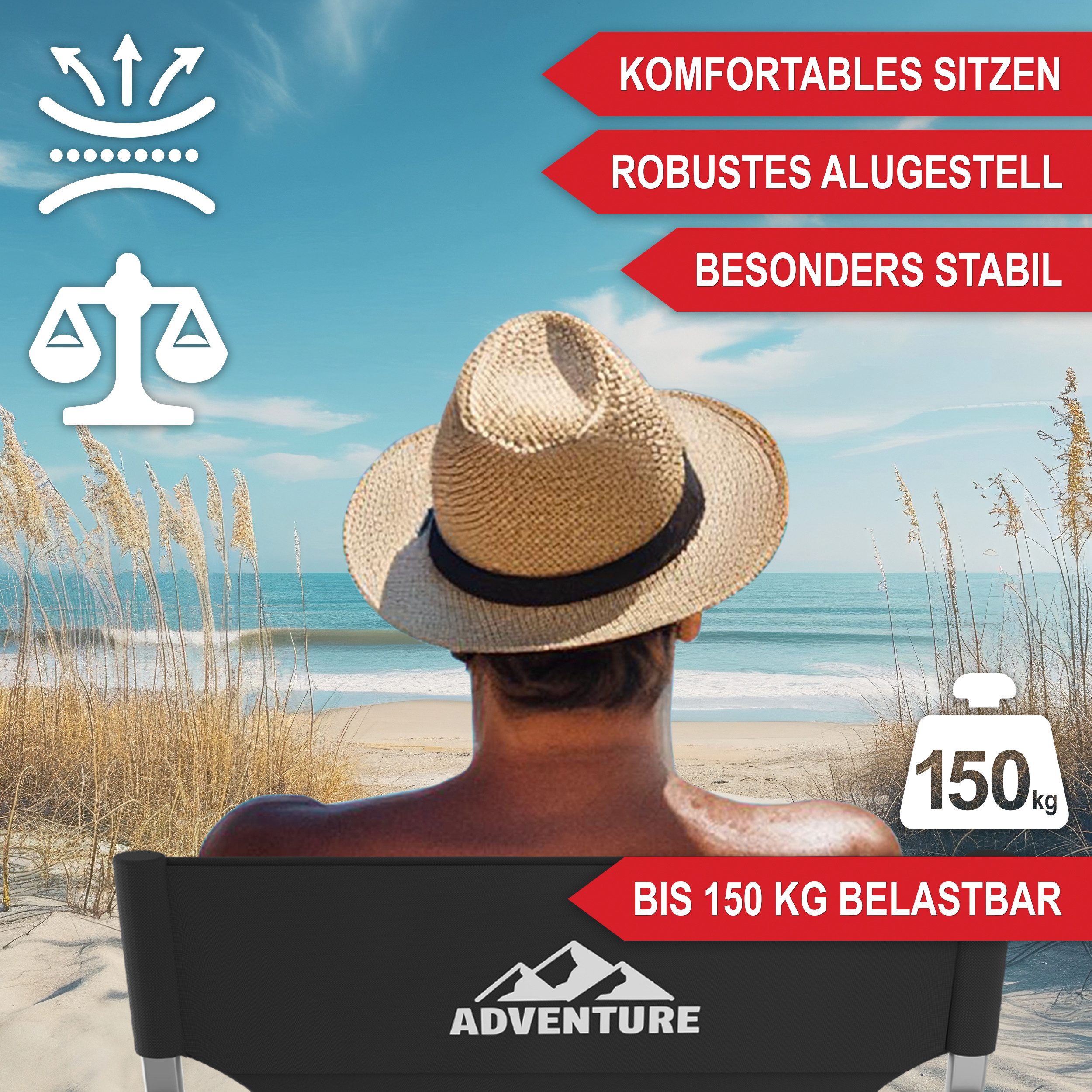 Onbest Campingstuhl mit 16L Kühltasche bis günstig online kaufen