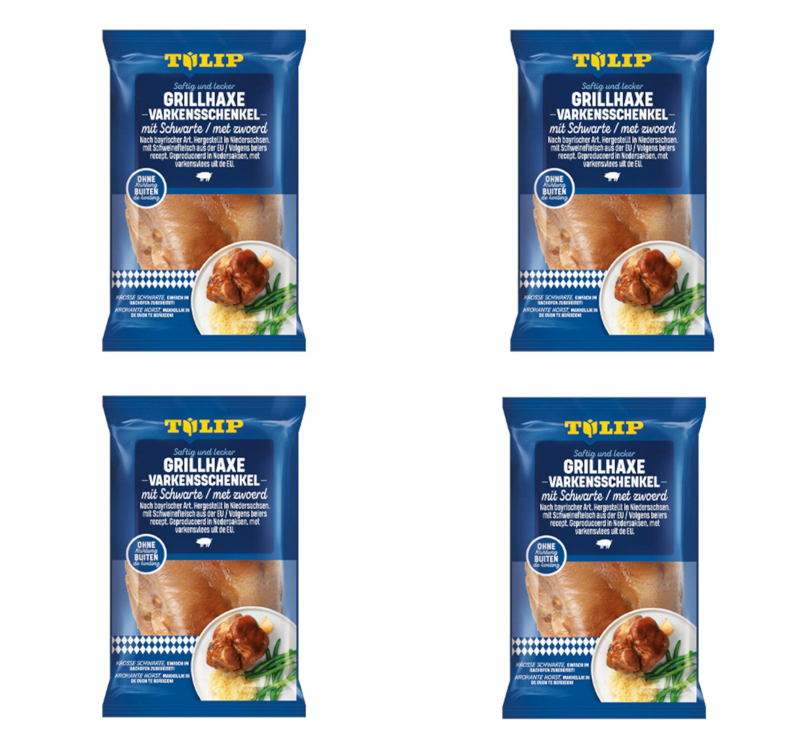 TULIP Wurstkonserve Grill-Haxe mit Schwarte 600g Tafelfertig Kross Gegart Vakuumverpackt, 600 g, Fleischkonserve