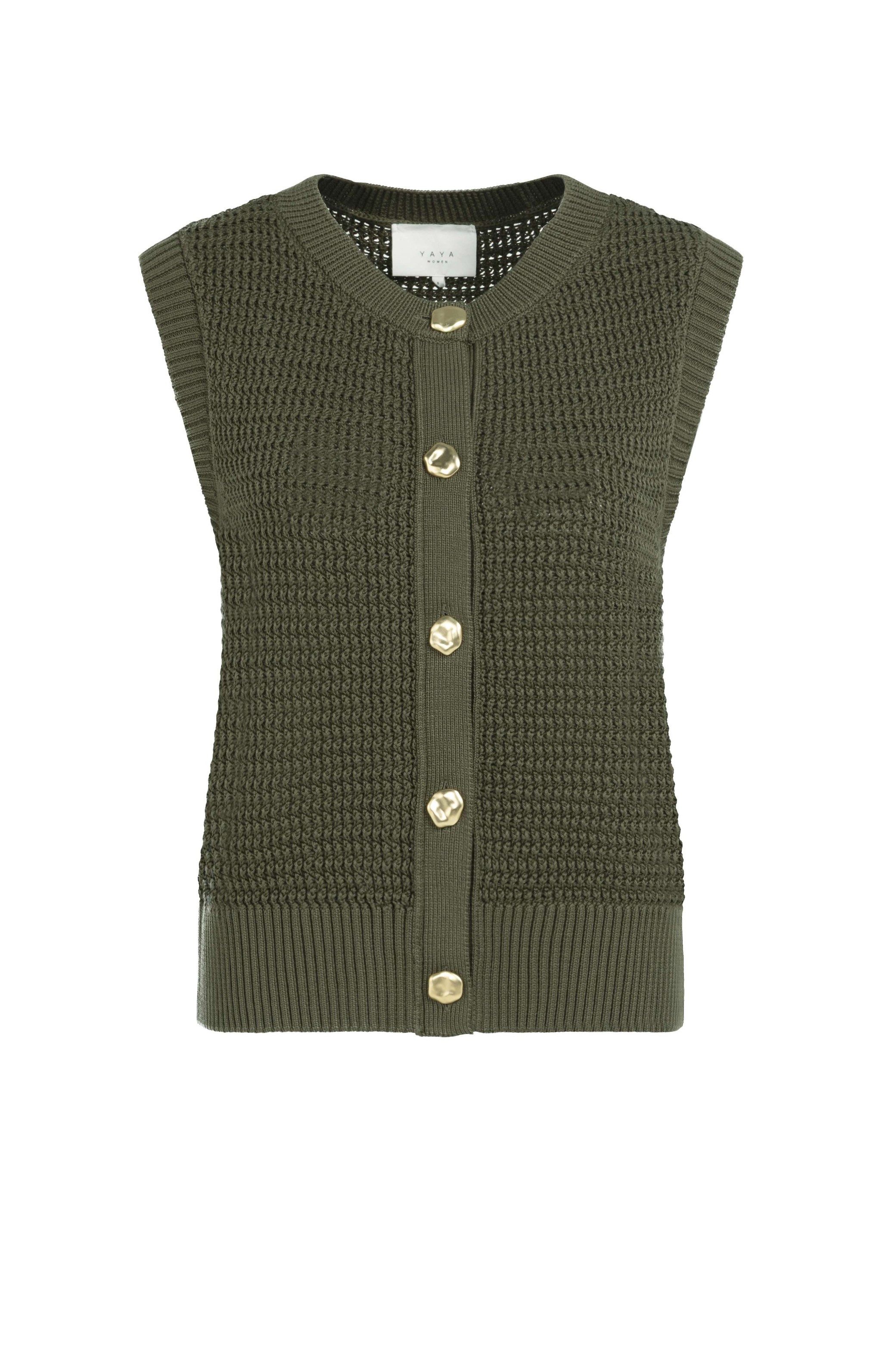 YAYA Strickjacke Ärmelloser Cardigan