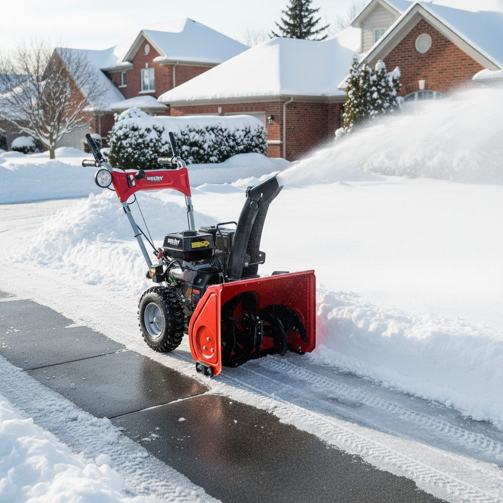 Hecht Benzin-Schneefräse mit Elektrostart LED Radantrieb 2-stufig 40 cm Arbeitshöhe, 56,00 cm Arbeitsbreite, 8 Gänge - 11 m Wurfweite