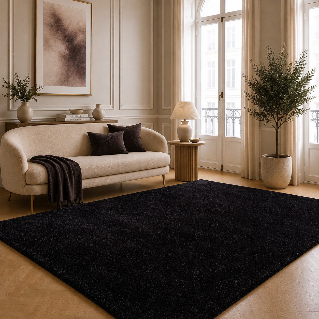 the carpet Teppich kuschelig & Super Soft, Anti-Rutsch Unterseite, rund, Höhe: 16 mm, Waschbar bis 30 Grad, Felloptik, Wohnzimmer Teppich, Kundenliebling – Bild 2 von 4