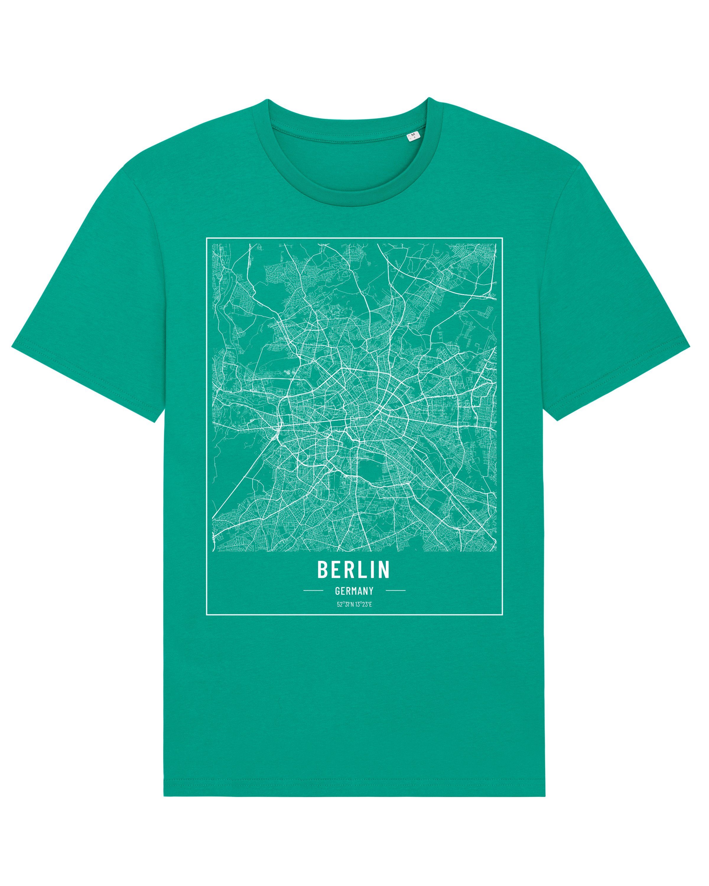 wat? Apparel Print-Shirt City maps Berlin Landkarte (1-tlg) Go Green