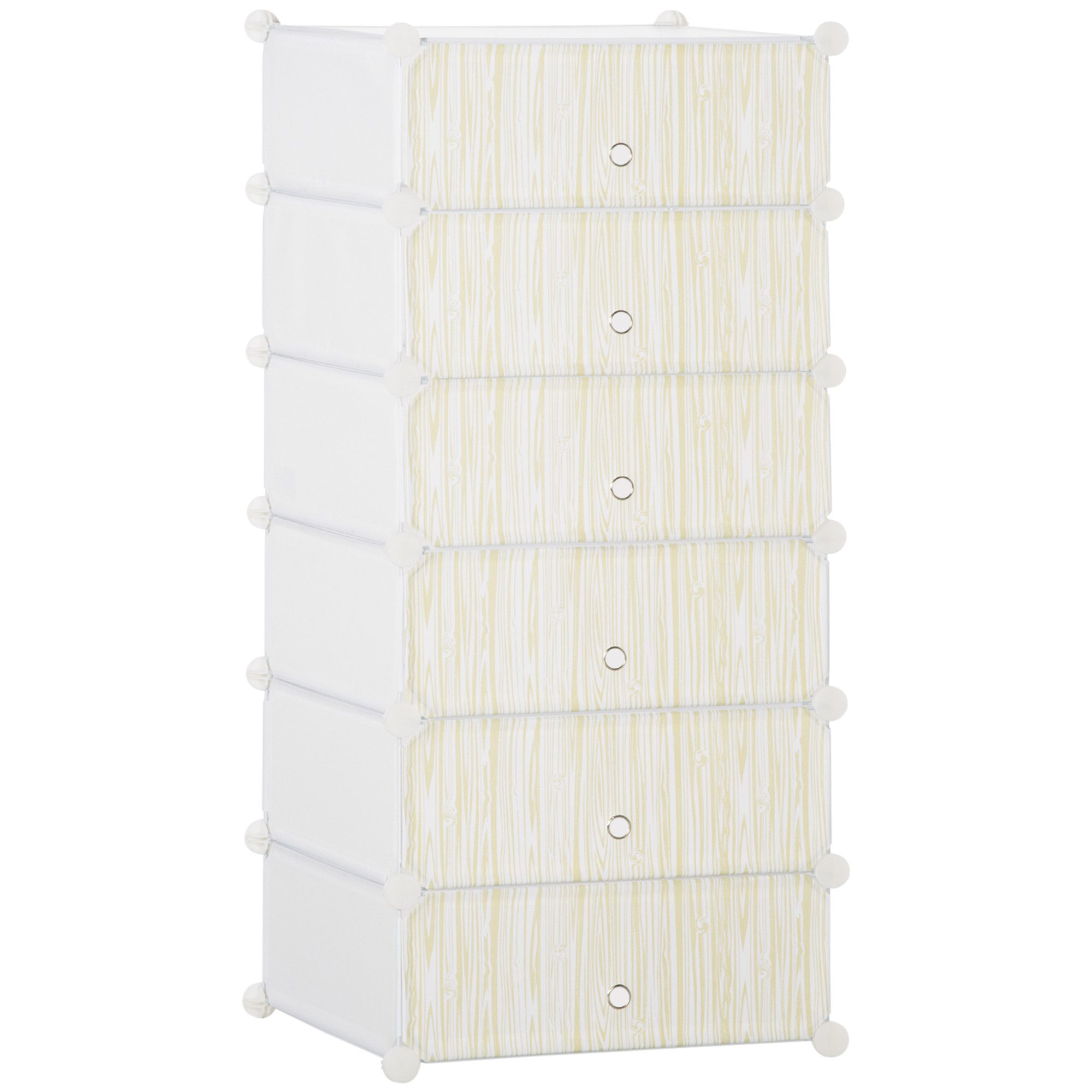 MC Star Bücherregal Mobile Scarpiera Modulare Salvaspazio, 6 Cubi 45x35x17 cm, in Acciaio e PP, Bianco