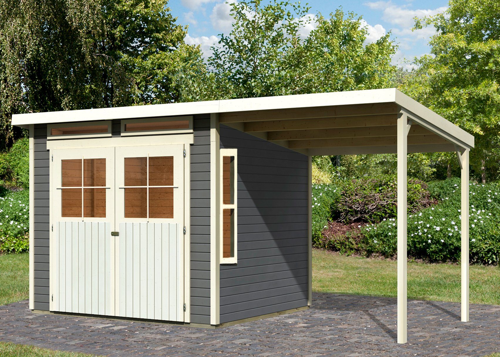 Karibu Gartenhaus Falkensee 4, BxT: 444x236 cm, (Set)