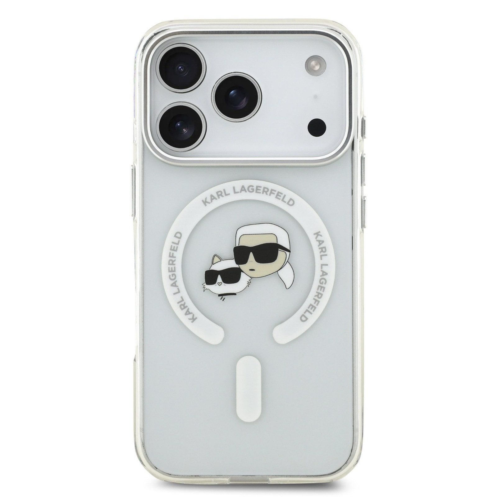 KARL LAGERFELD Handyhülle Case MagSafe iPhone 17 Pro Kunststoff Karl Katze transparent 6,3 Zoll, Kantenschutz