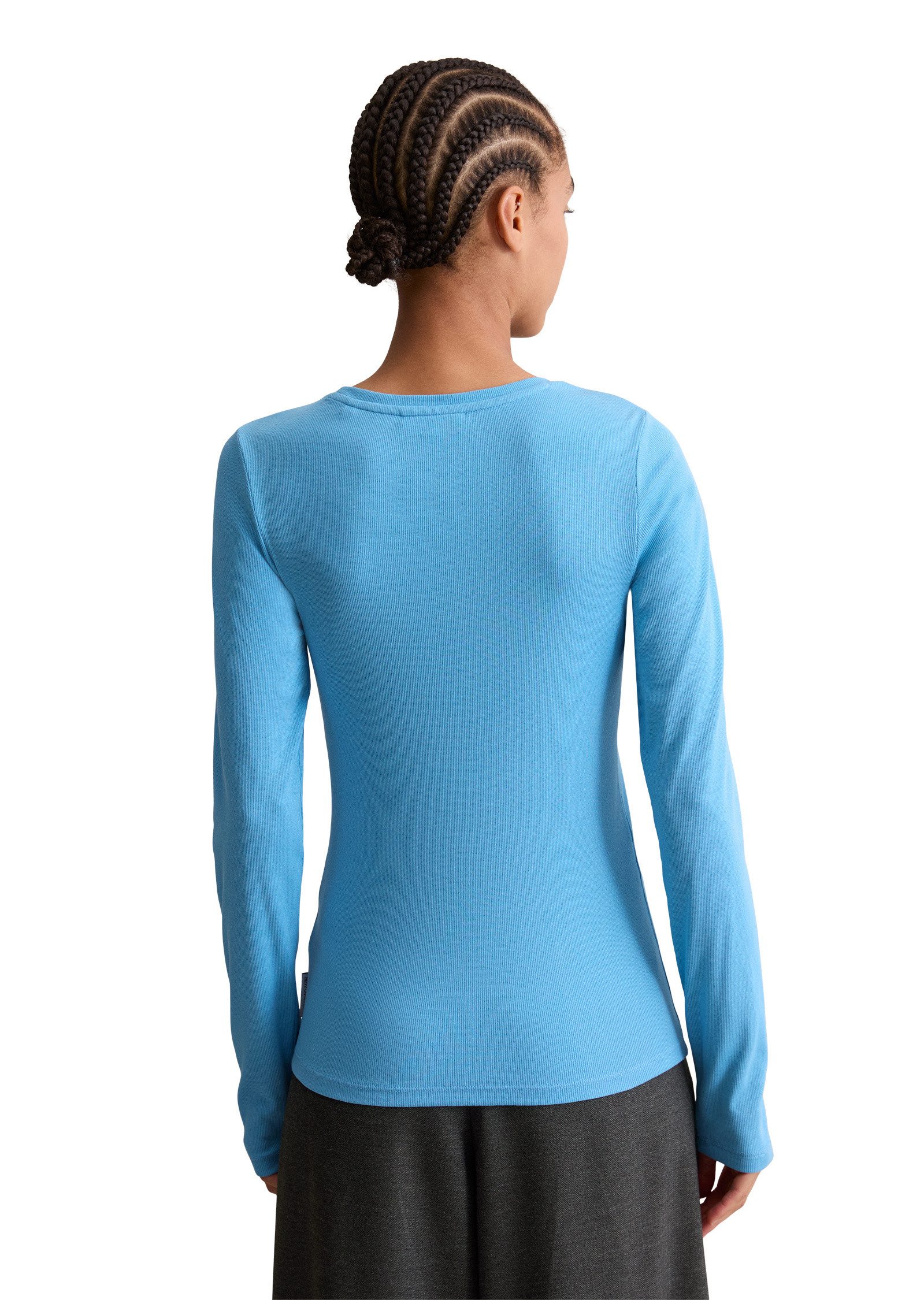 Marc O'Polo DENIM Langarmshirt aus softem Ripp-Jersey