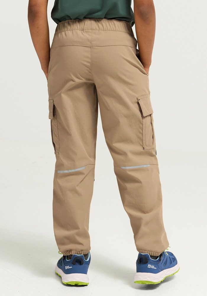 Jack Wolfskin Cargohose CARGO PANTS K mit reflektierenden Details, windabweisend, atmungsaktiv