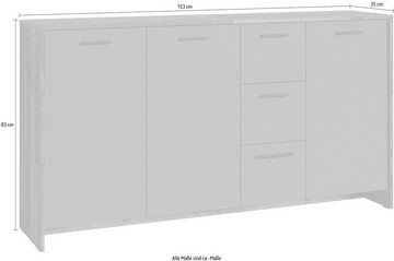 INOSIGN Kommode Ben, Breite 153 cm, mit 3 Türen und Schubkästen