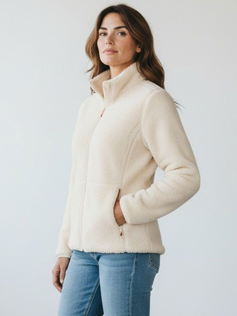 Blue Wave Fleecejacke Nele Damen Sherpafleecejacke Nele mit Stehkragen und günstig online kaufen