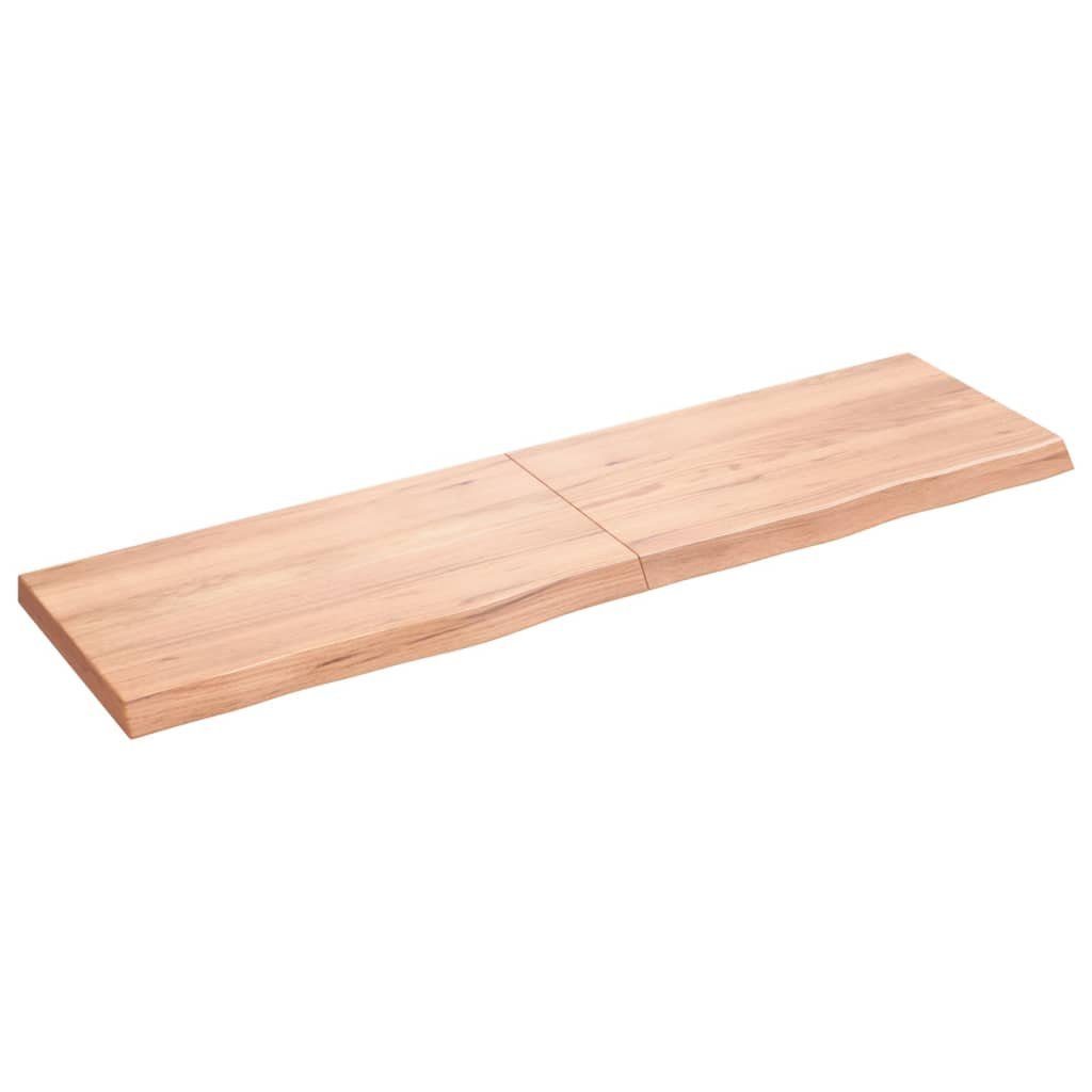 Hellbraun Massivholz furnicato Tischplatte Behandelt 180x50x(2-6)cm Eiche