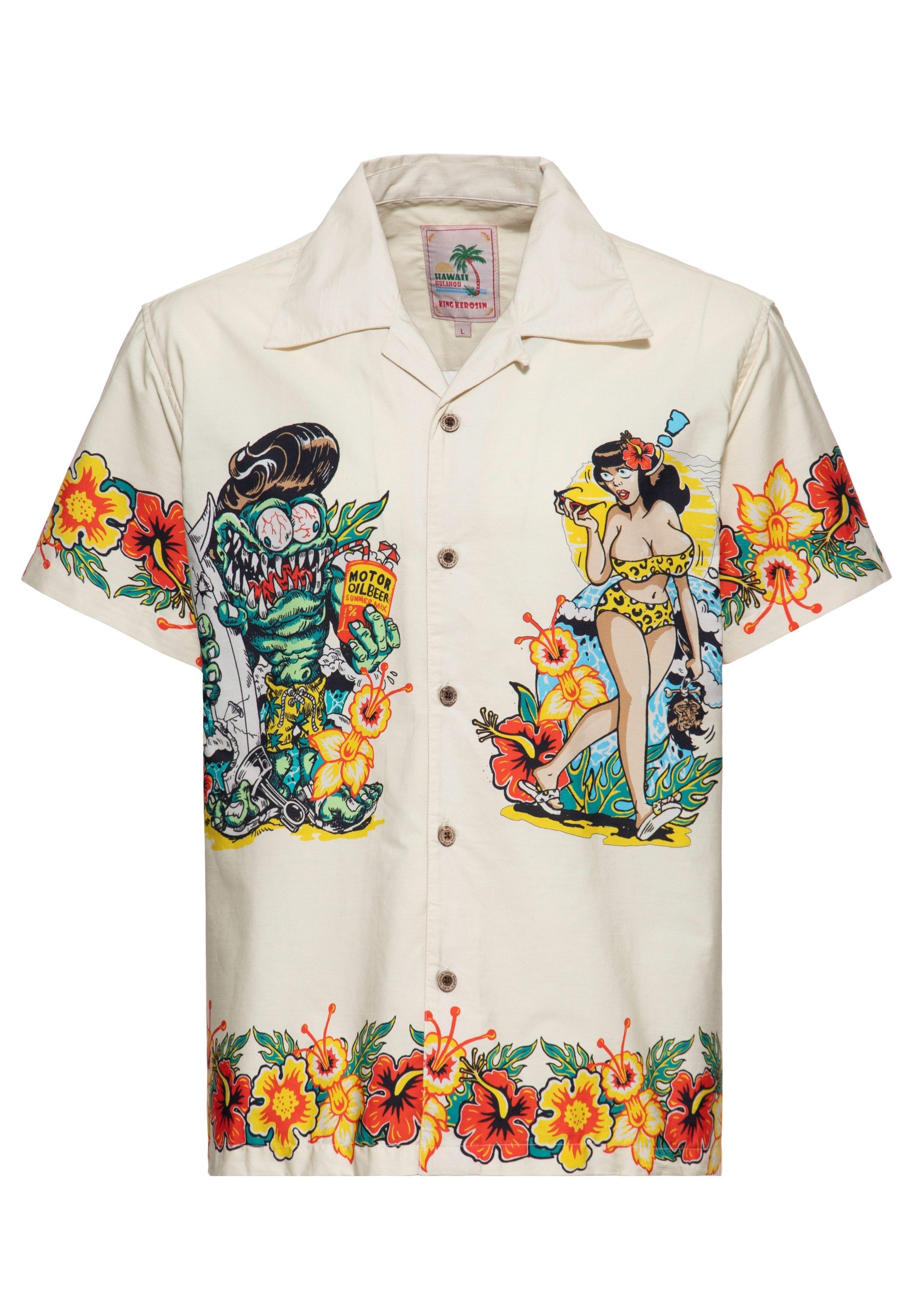 KingKerosin Kurzarmhemd I Make My Dreams Come True mit auffälligem Motivprint