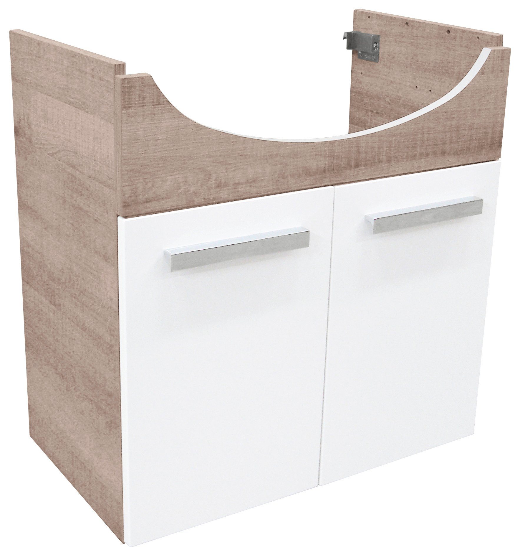 FACKELMANN Waschbeckenunterschrank A-Vero Waschtisch-Unterschrank Weiß 63cm | Waschbeckenunterschränke