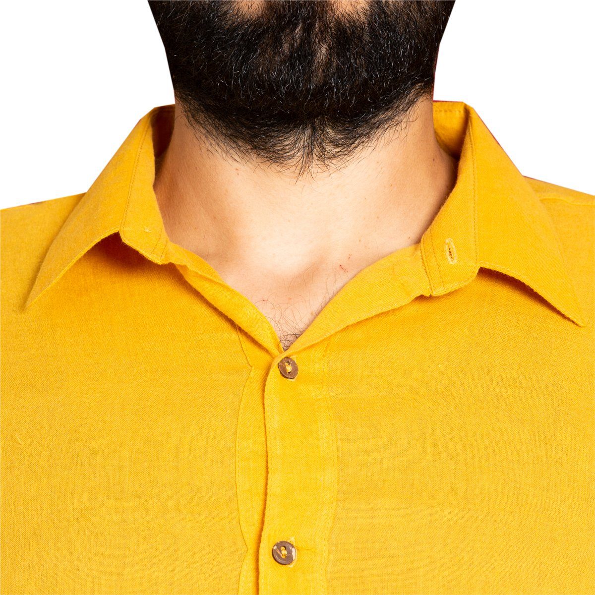 PANASIAM Langarmhemd Unisex Sommerhemd mit Kragen aus weicher reiner Baumwolle Freizeithemd für Sie & Ihn mit Holzknöpfen Wohlfühlhemd