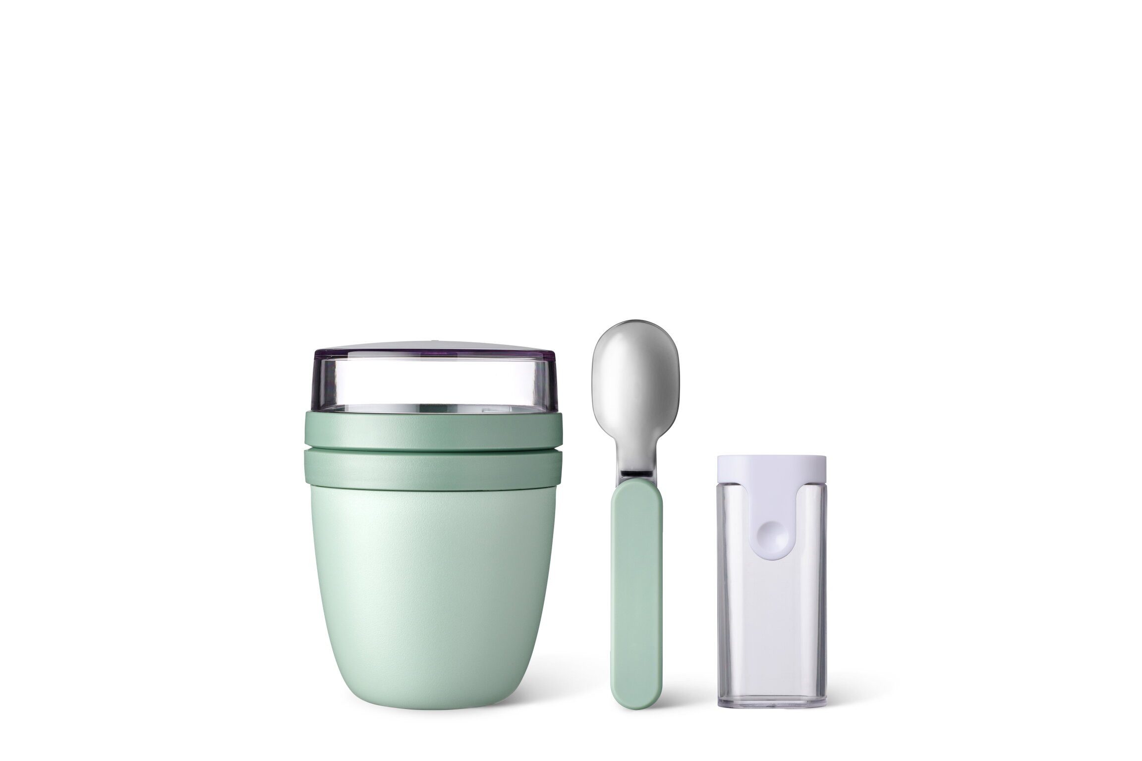 Mepal Lunchbox Klapplöffel Set mit Lunchpot Ellipse für Joghurt & Müsli, Gefrier-, mikrowellen- & spülmaschinengeeignet, Nordic Sage Design