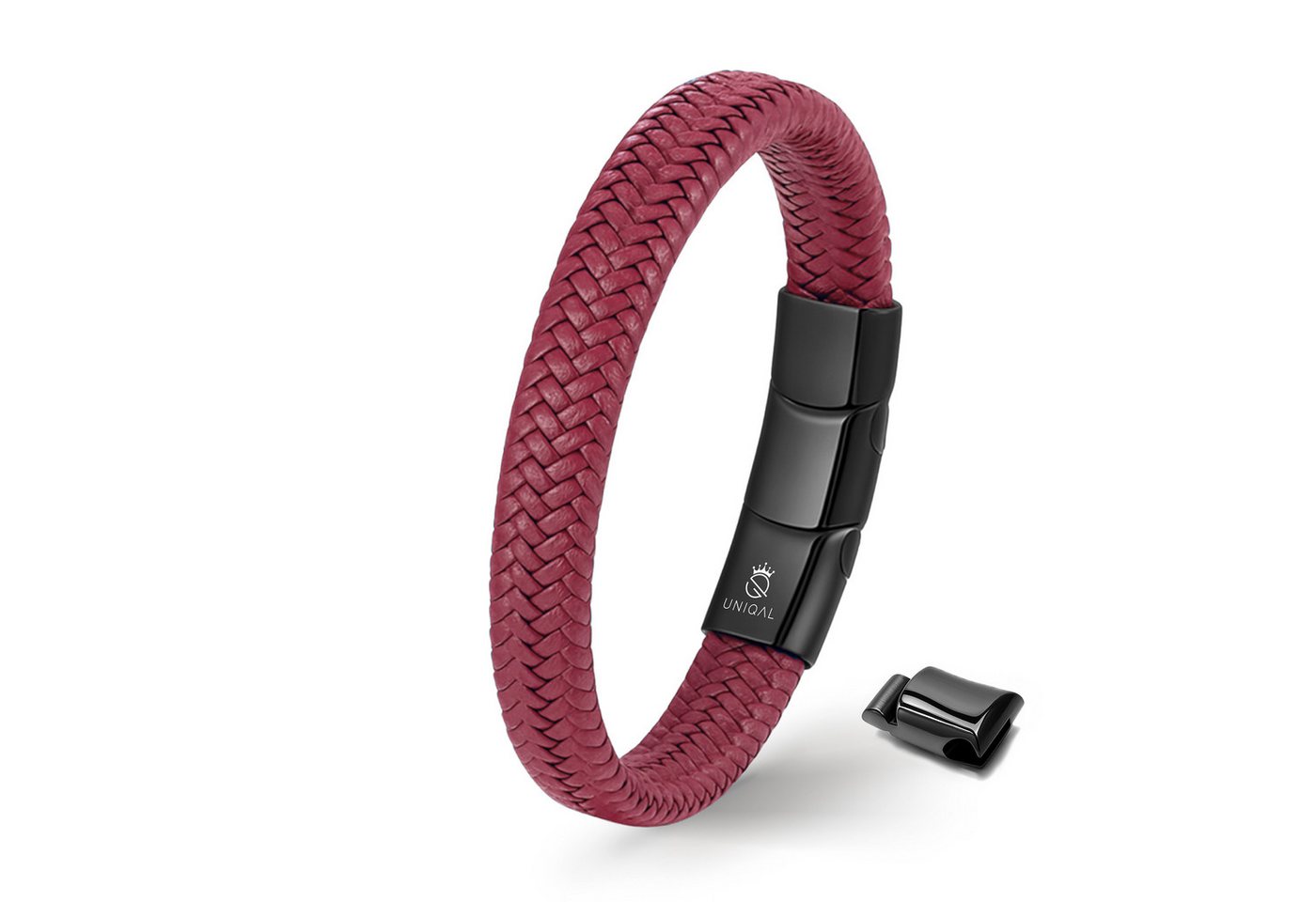 UNIQAL.de Lederarmband "MULTY COLOR" Geflochtenes Echtlederaccessoire mit Magnetverschluss (Edelstahl, Verlängerungsglied, Unisex, klassisches Design), Premium-Qualität – handgefertigt, kombinierbar, sportlich-elegant.