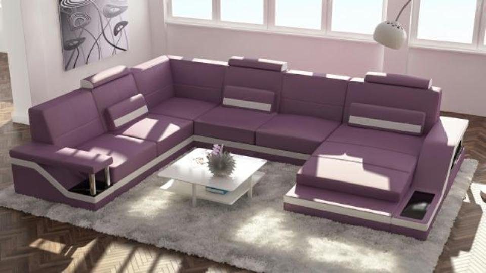 JVmoebel Ecksofa Designer U-Form Couch Ecksofa Polster Sofa Wohnlandschaft, Made in Europe