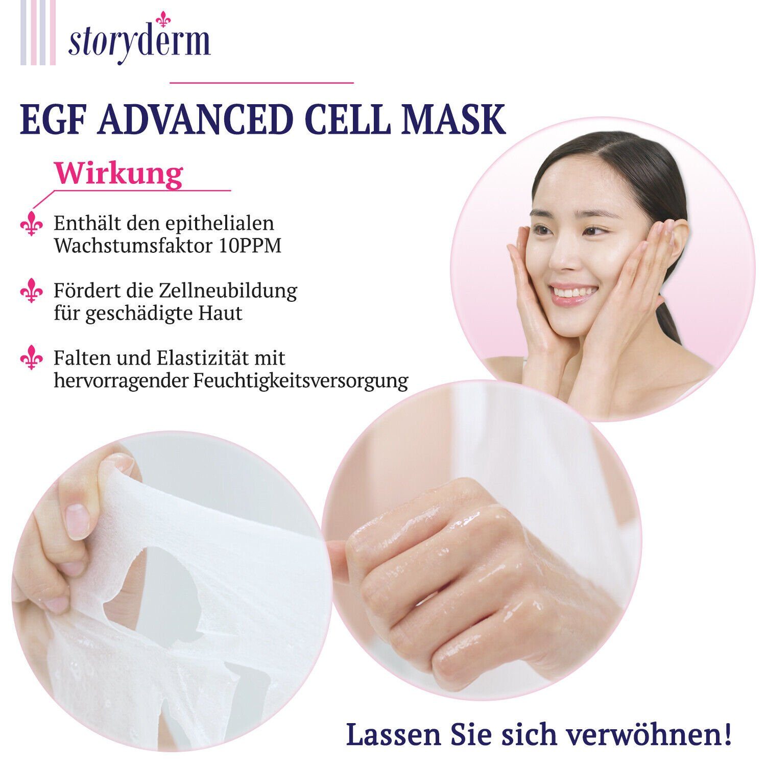 Advanced Korea Storyderm Gesichtsmaske E.G.F 1-tlg. Premium NEUHEIT Cell, aus Storyderm Tuchmaske Pflege Gesichtsmaske