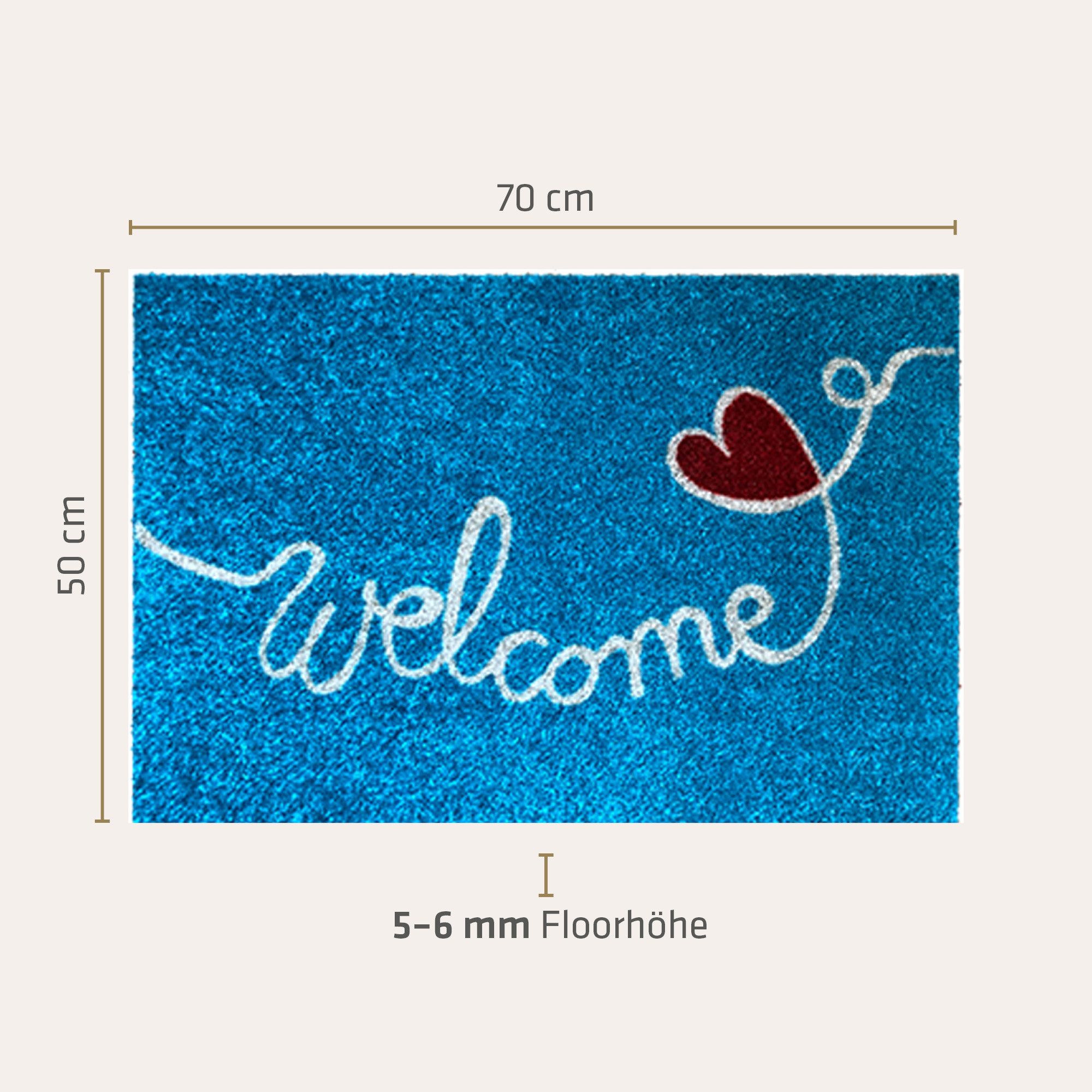 akzente Fußmatte Listen Lovely Welcome, Rechteckig, günstig online kaufen