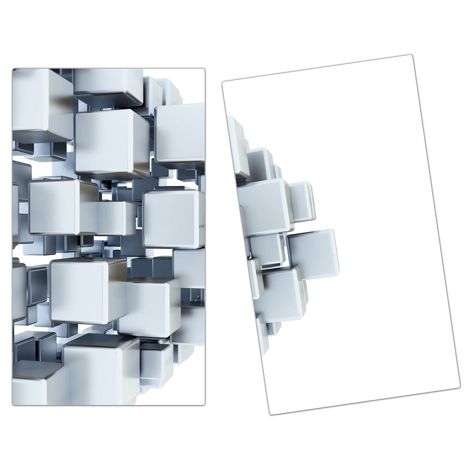 Primedeco Herd-Abdeckplatte Herdabdeckplatte Spritzschutz aus Glas Metallische Würfel 3D, Glas, (2 tlg). € 38,99