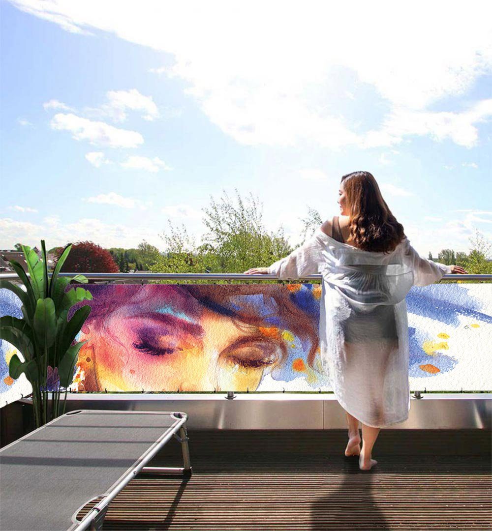 MyMaxxi Sichtschutzelement Balkonbanner Gemälde aus Wasserfarben Balkon Sichtschutz Garten