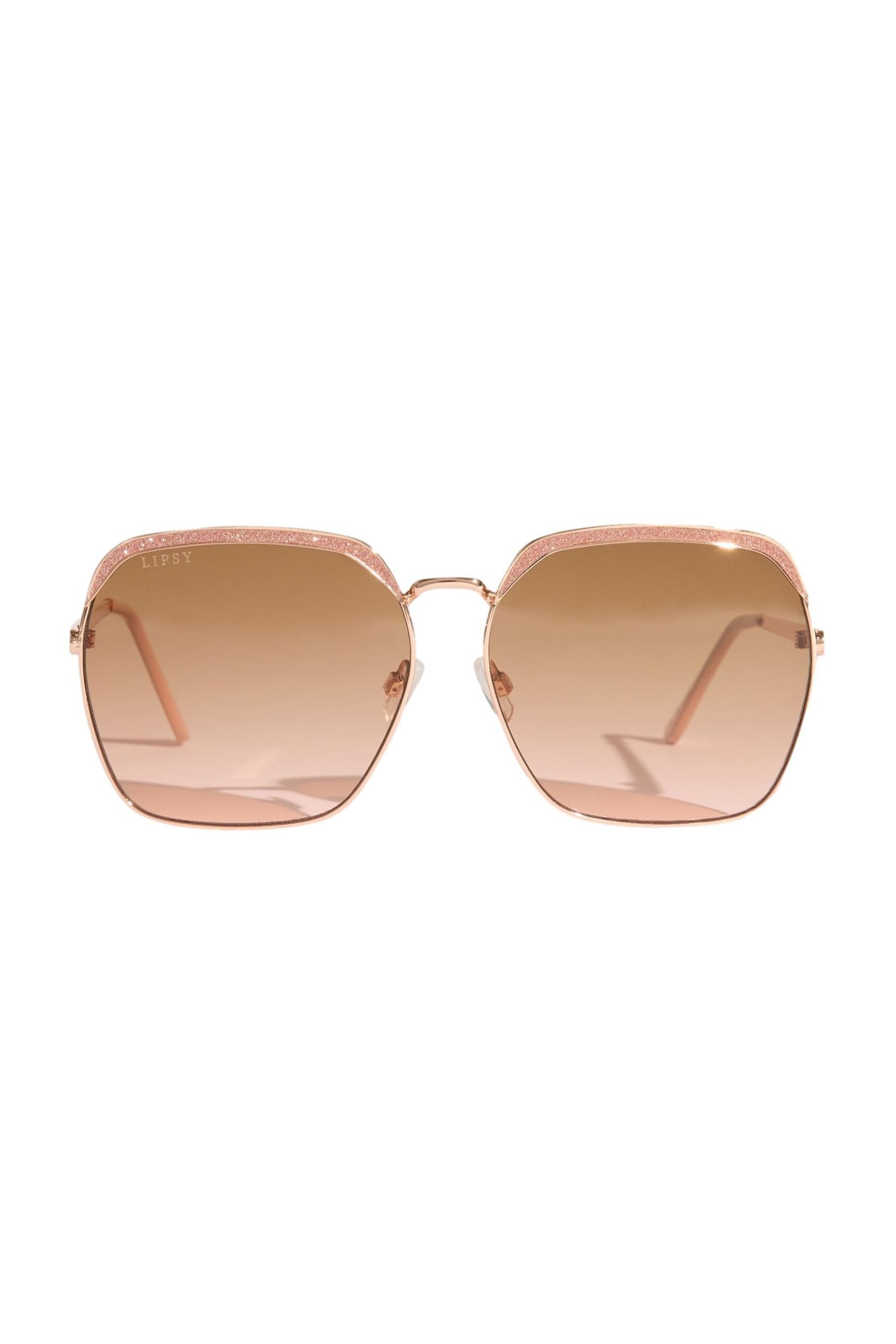 LIPSY Sonnenbrille Lipsy Glitzer-Sonnenbrille mit Metallrahmen (1-St)
