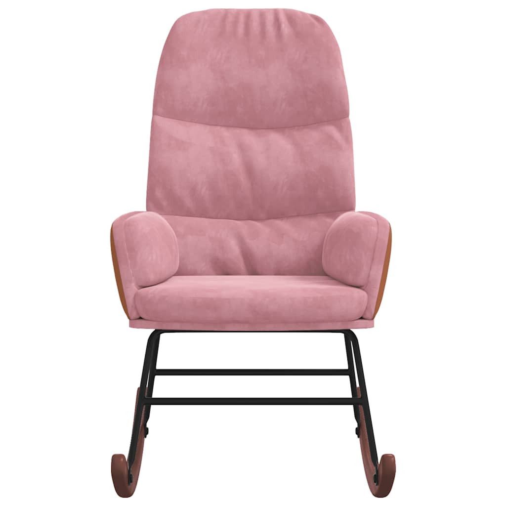 vidaXL Schaukelstuhl Schaukelstuhl Rosa Samt (1 günstig online kaufen