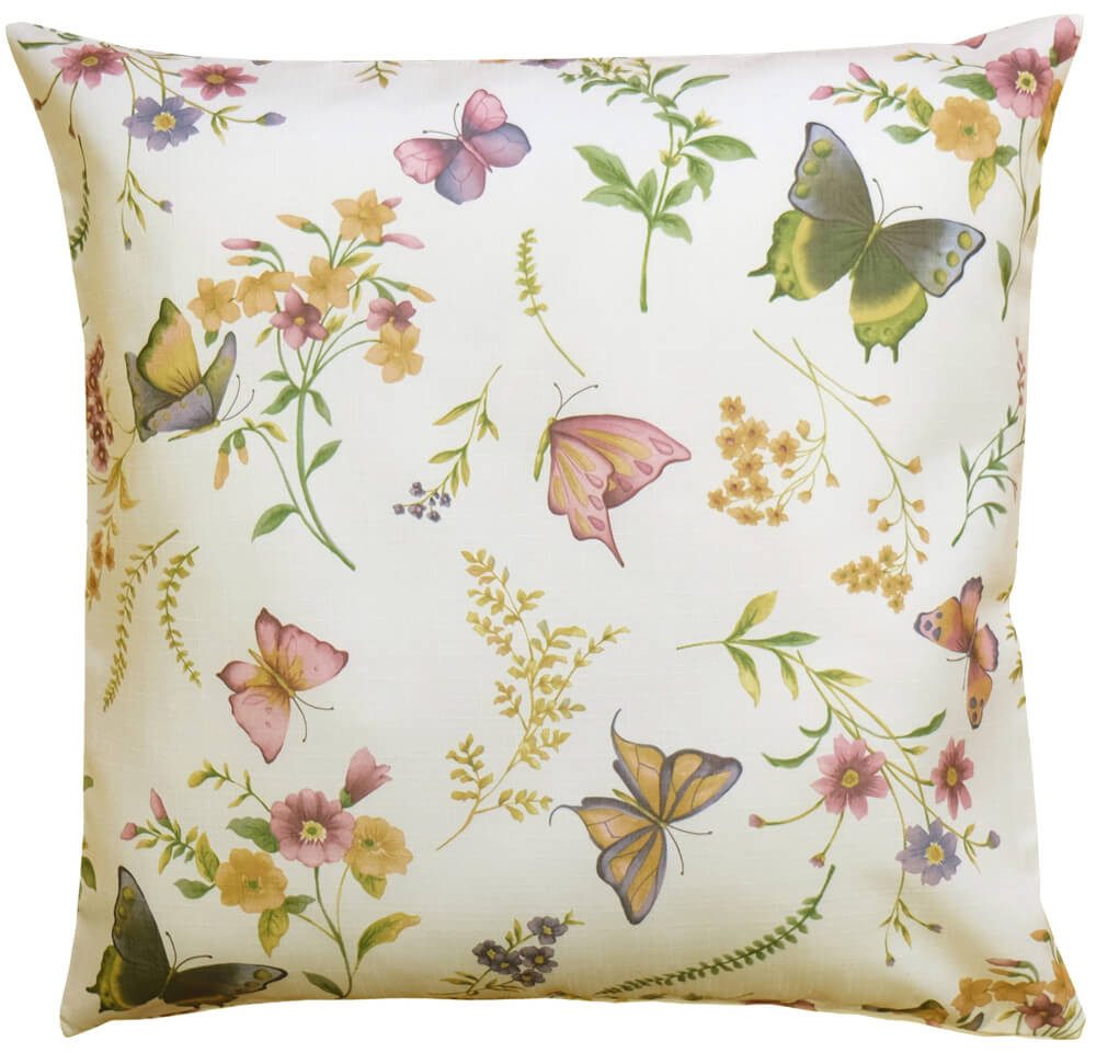 matches21 HOME & HOBBY Kissenbezüge Kissen-Bezug Schmetterlinge Textil bunt 50x50 cm, (1 Stück), Wohnzimmer Kissen-Hülle als Deko-Kissen Zier-Kissen Sofa-Kissen