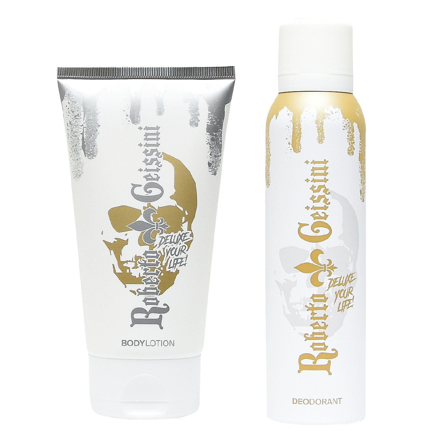 Roberto Geissini Pflege-Set Deodorant & Bodylotion GOLD for Ladies, Deluxe Set 2 tlg. f.Sie Set