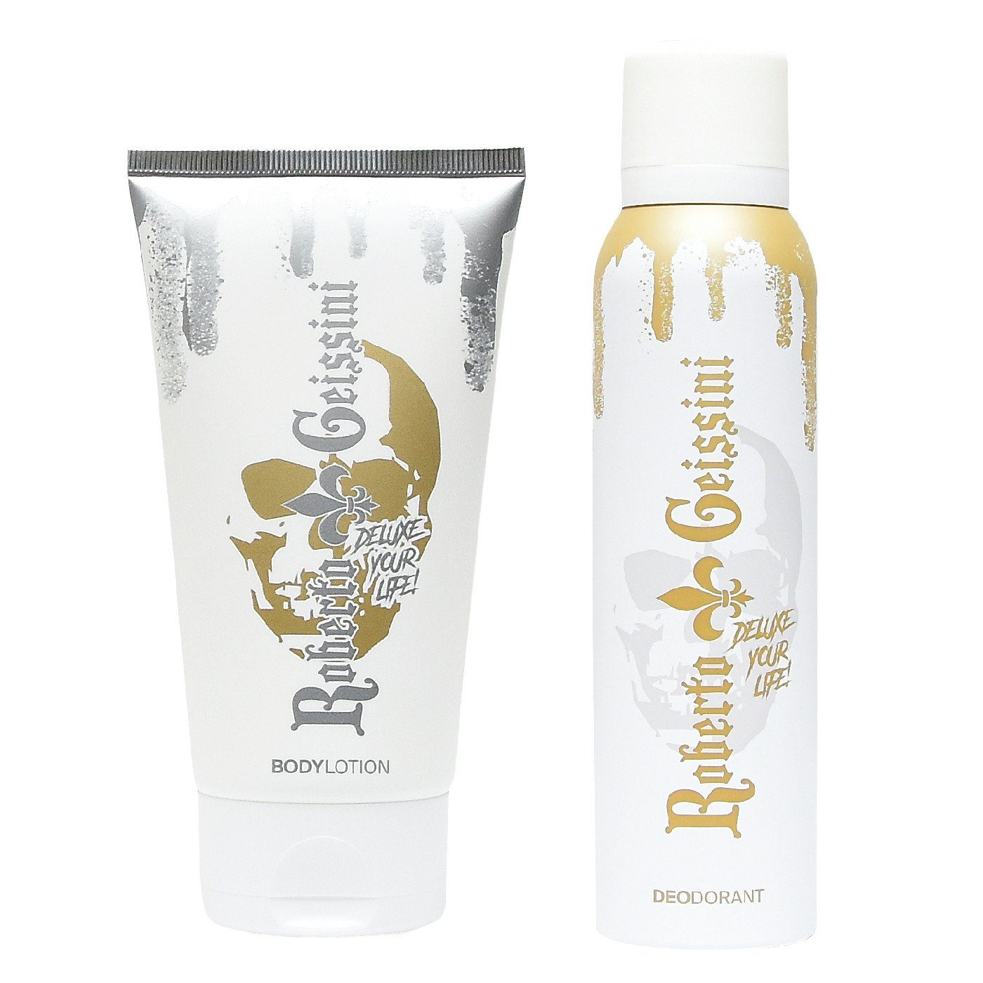 Roberto Geissini Pflege-Set Deodorant & Bodylotion GOLD for Ladies, Deluxe  Set 2 tlg. f.Sie Set