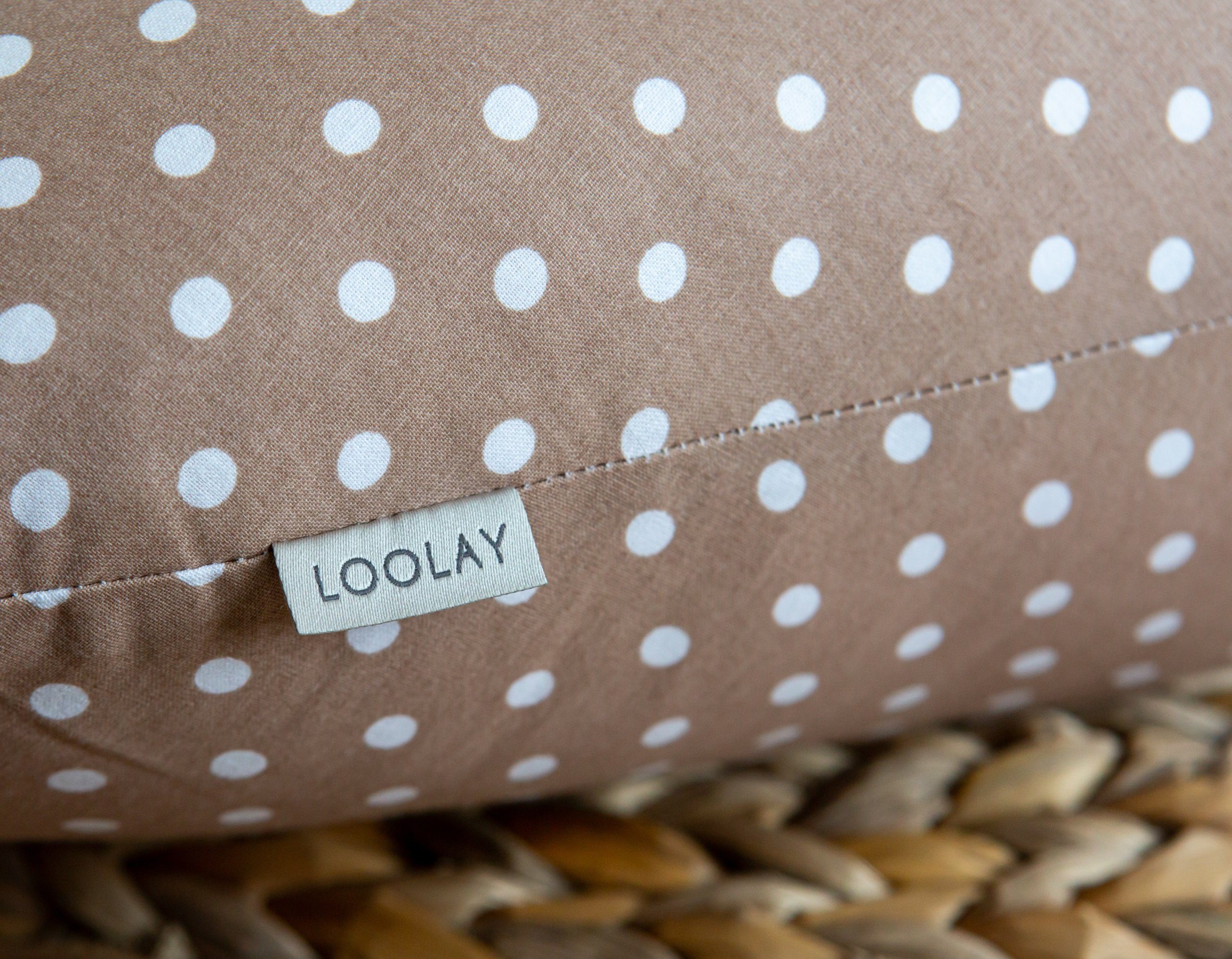 Loolay Seitenschläferkissen BRAUN Punkte Baumwolle Schwangerschaftskissen günstig online kaufen