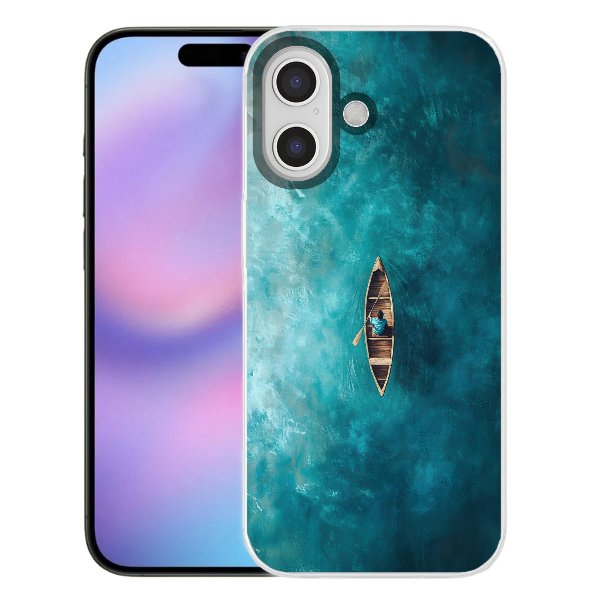 MuchoWow Handyhülle für Apple iPhone 17 Boot - Wasser - Blau, Smartphone-Bumper, Print, Handy Schutzhülle Dünn