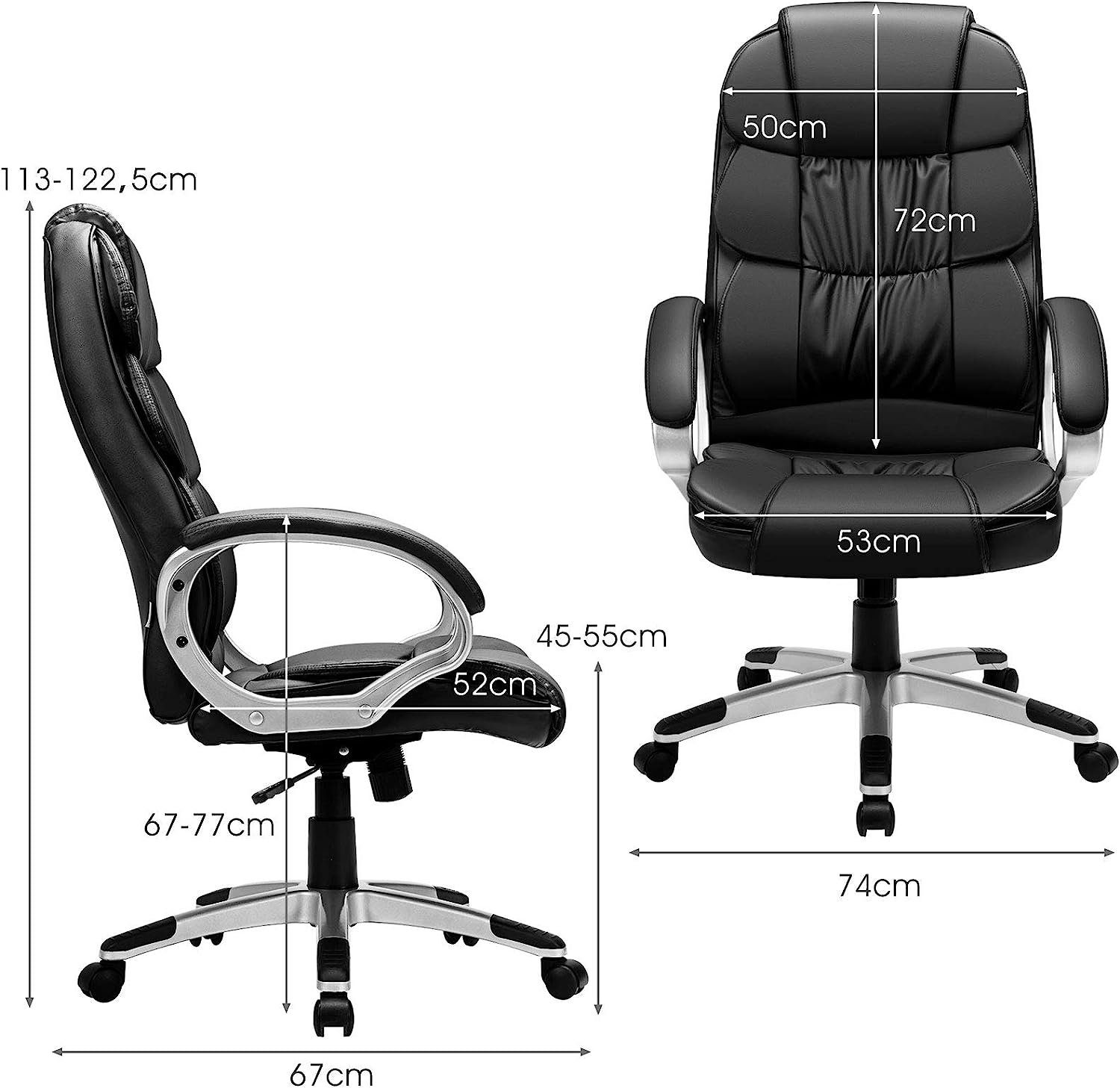 kg Stuhl 360° Computer KOMFOTTEU Drehbarer um 150 mit Belastbar, Schreibtischstuhl, Bürostuhl