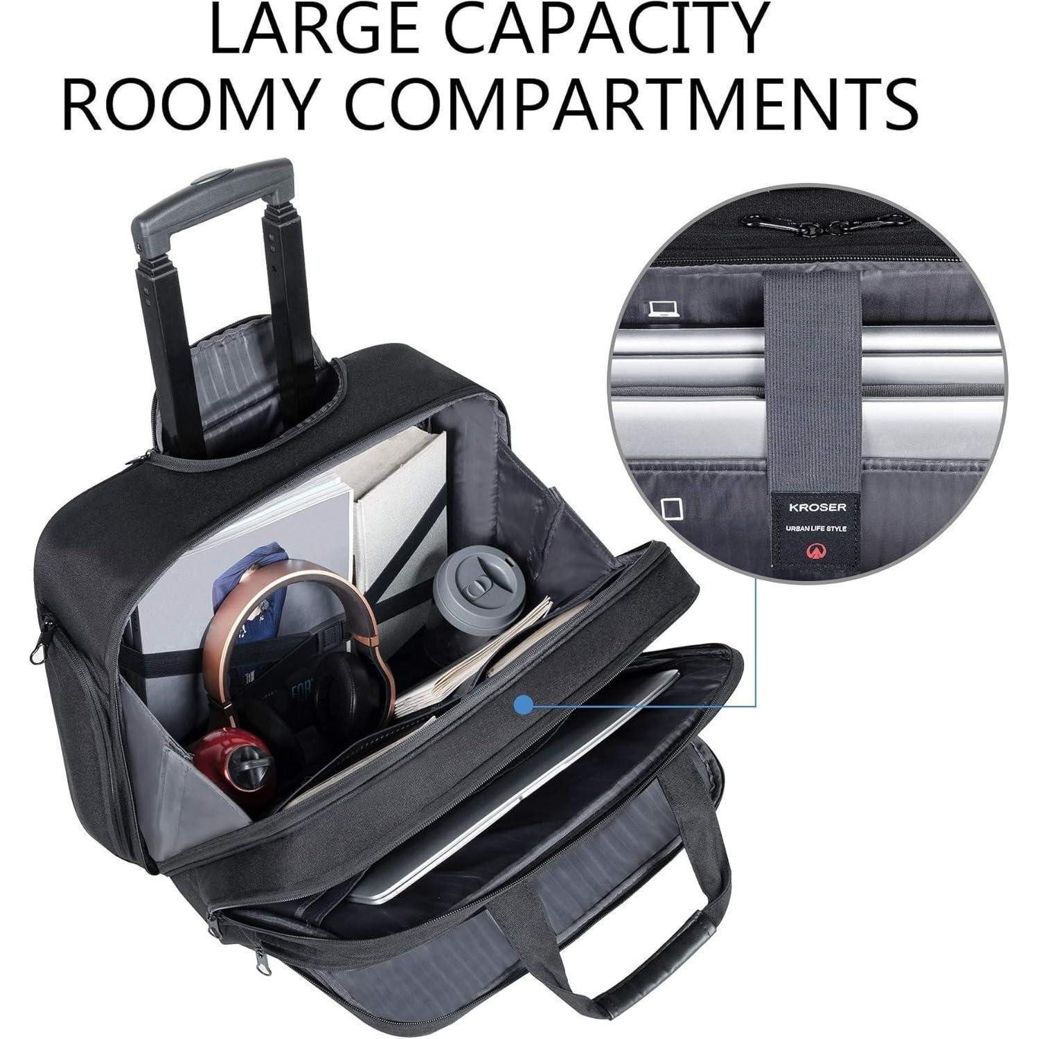 LuxusKollektion Business-Trolley Trolley Handgepäck Koffer mit RFID 17,3 Zoll Laptop