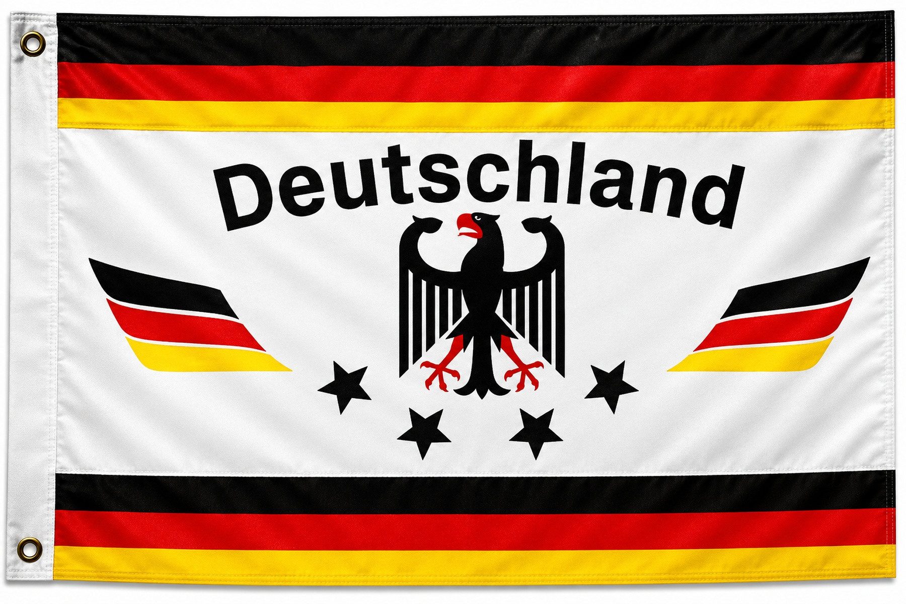 trends4cents Flagge Flagge 90 x 150 cm Hissfahne Bundesland Sturmflagge Hissfahne (Deutschland 1 Fußball 4 Sterne), für Fahnenmaste